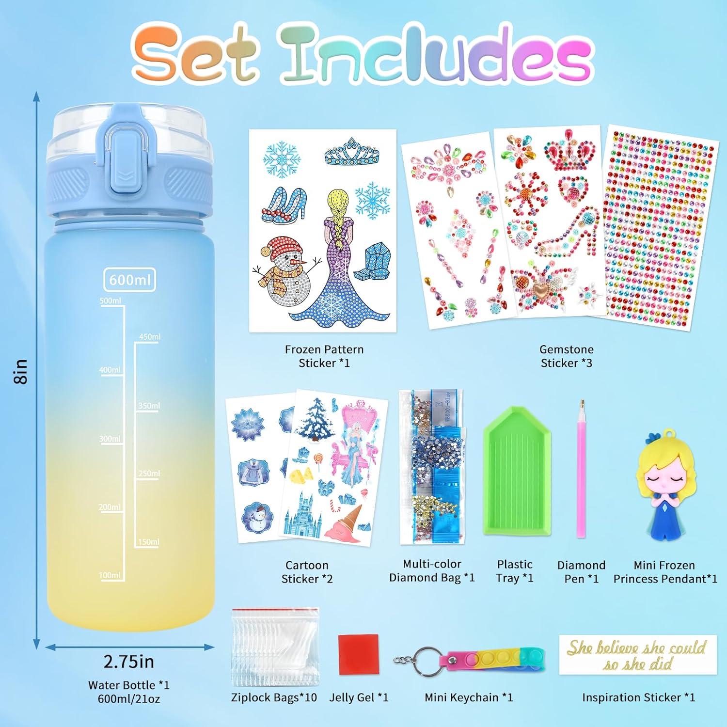 Botella de Agua DIY ChicasDecora Frozen 600ml con Stickers