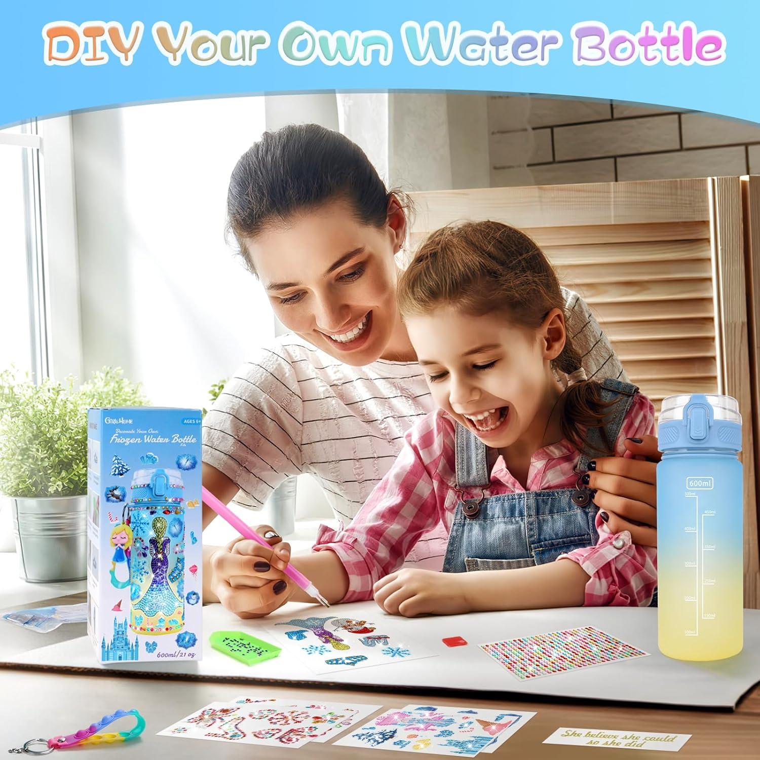 Botella de Agua DIY ChicasDecora Frozen 600ml con Stickers
