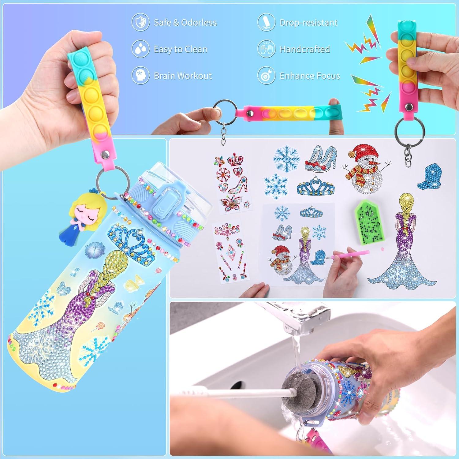 Botella de Agua DIY ChicasDecora Frozen 600ml con Stickers