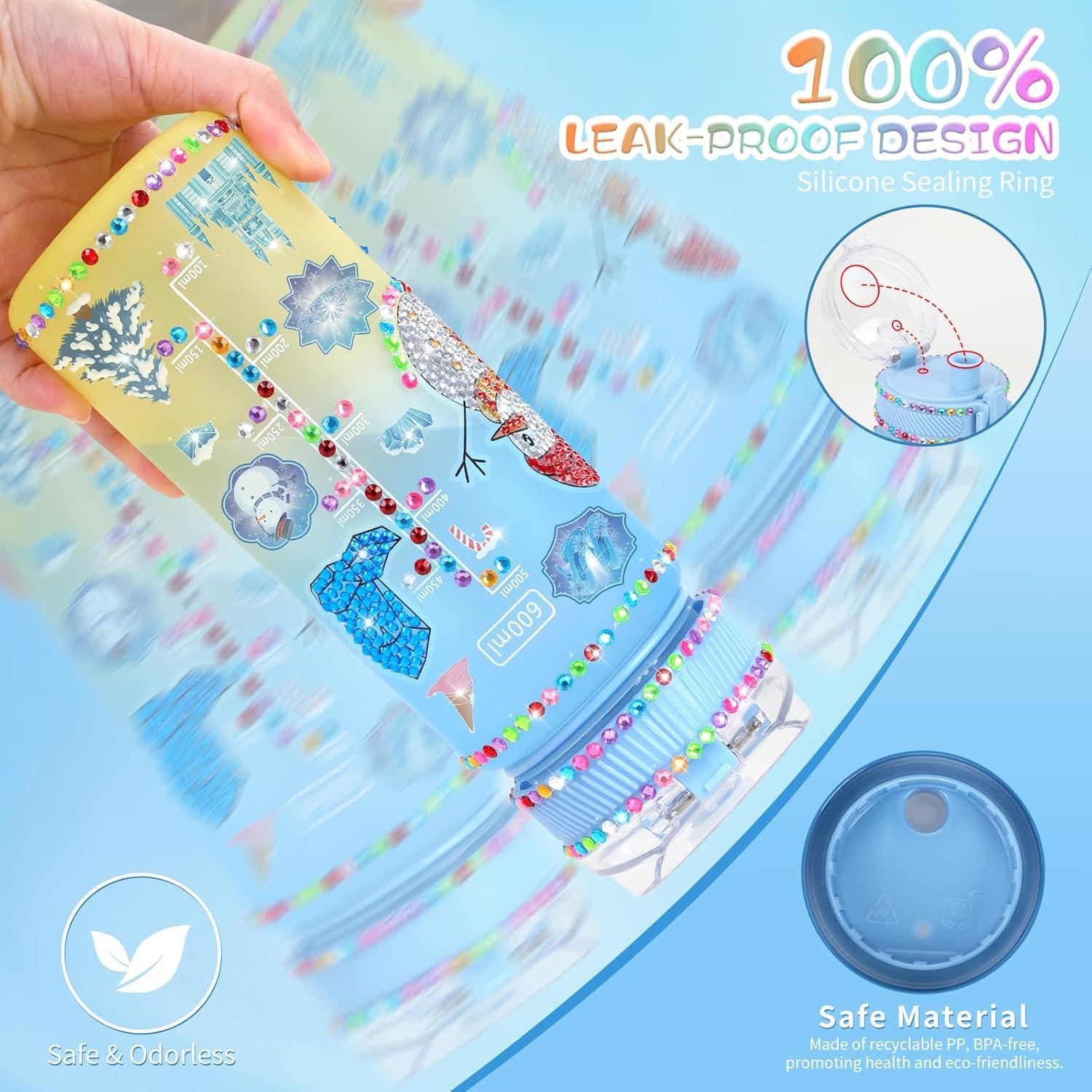 Botella de Agua DIY ChicasDecora Frozen 600ml con Stickers
