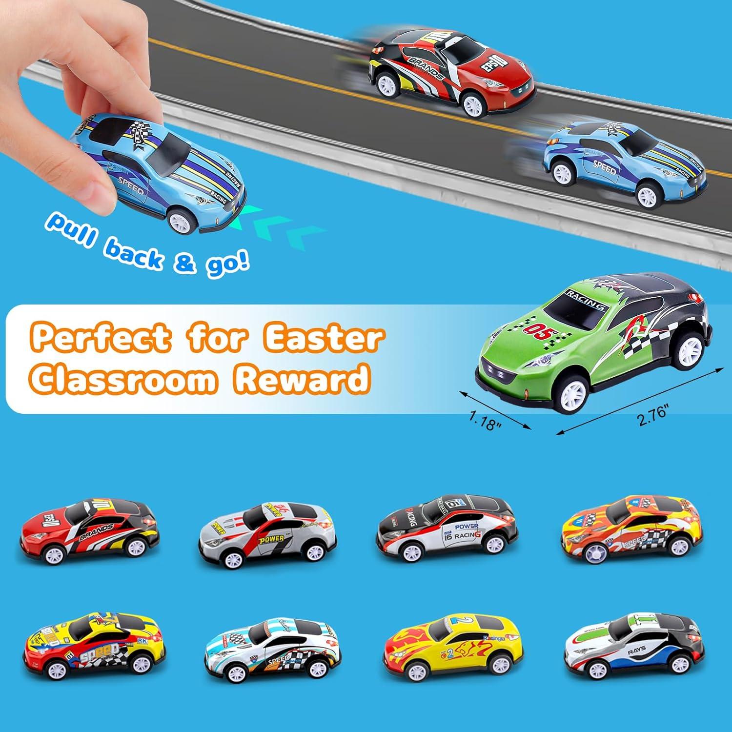 Paquete de 24 Huevos de Pascua AUUGUU con Coches Rellenos