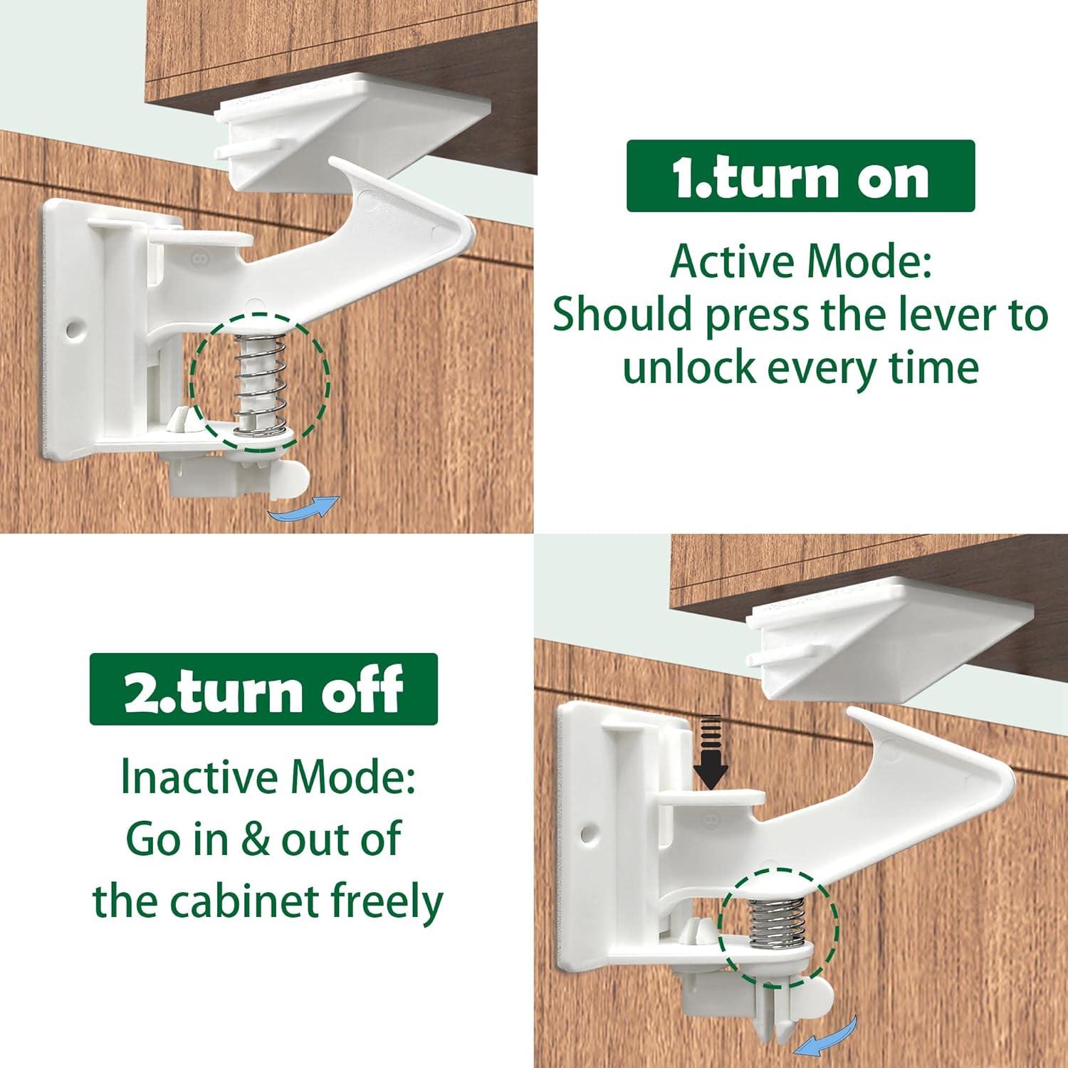 12 Cerraduras de Gabinete Vmaisi Seguridad Niños Adhesivo