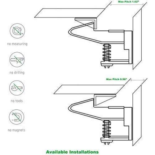 12 Cerraduras de Gabinete Vmaisi Seguridad Niños Adhesivo