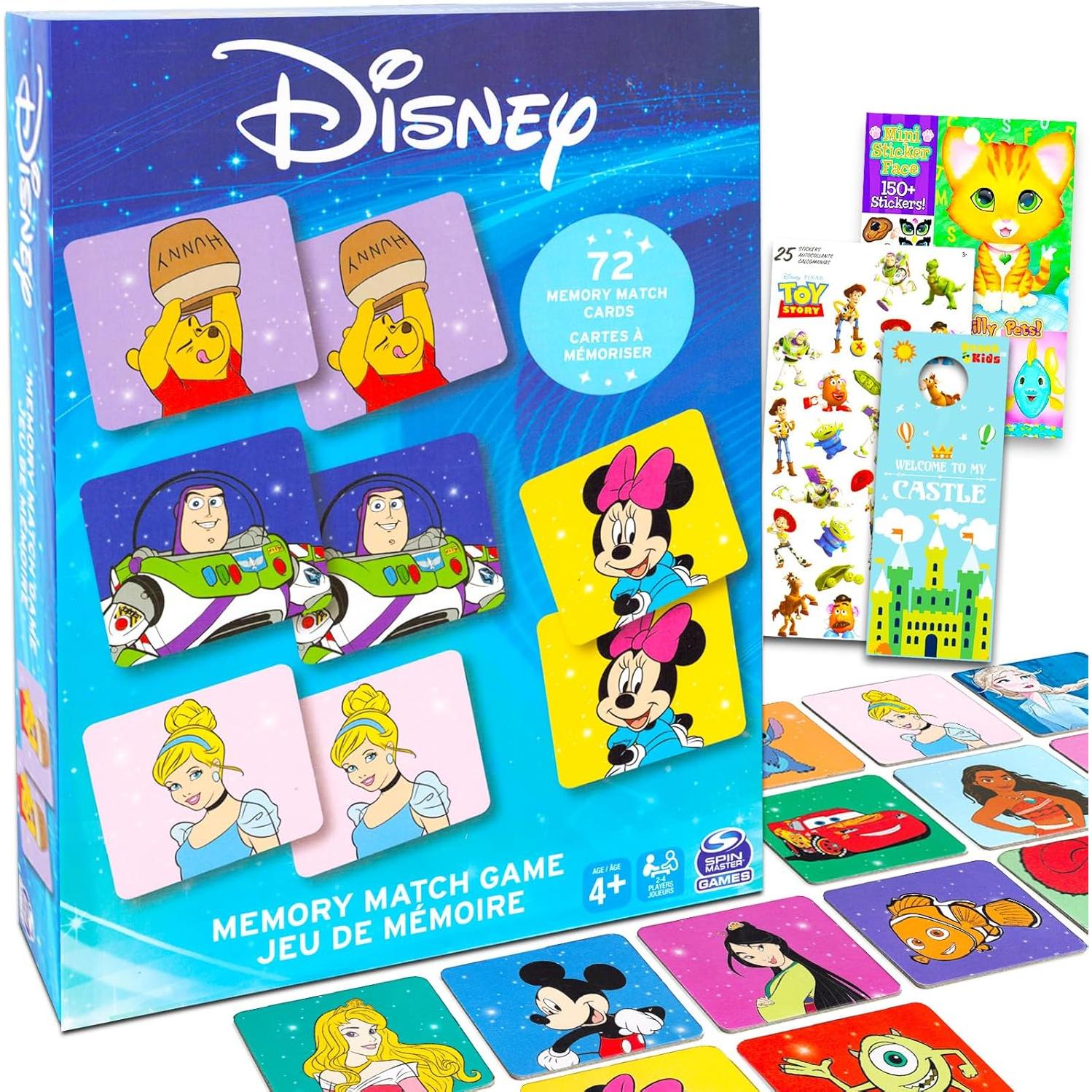 Juego de Memoria Disney Crenstone 72 Cartas para Niños