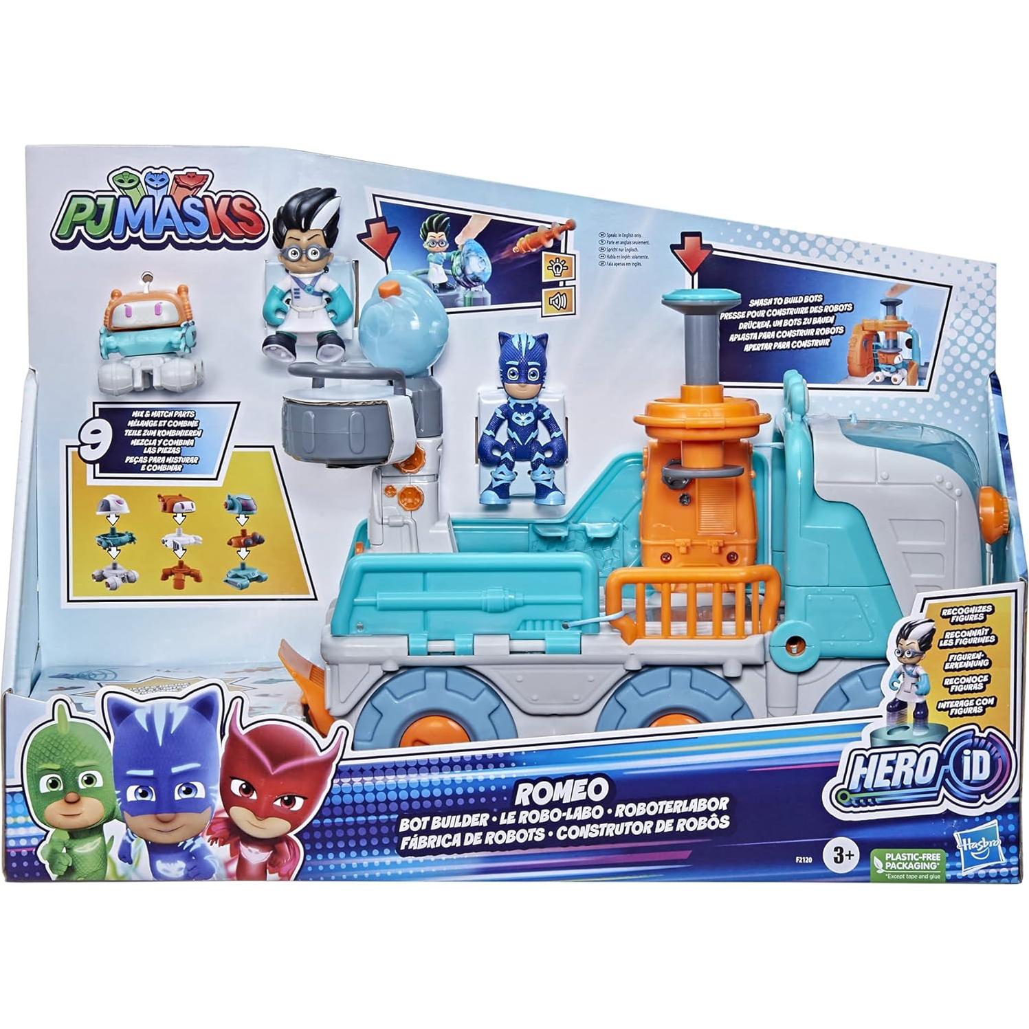Vehículo de Construcción PJ Masks Romeo con Luces y Sonidos