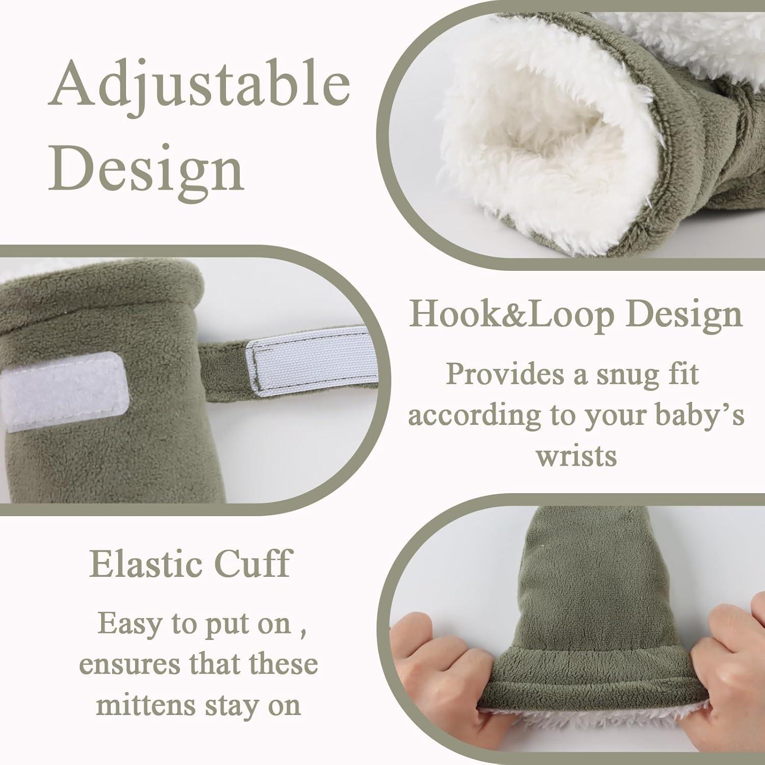 Guantes para Bebés Zsedrut Antirrasguños Forro Polar 0-24M