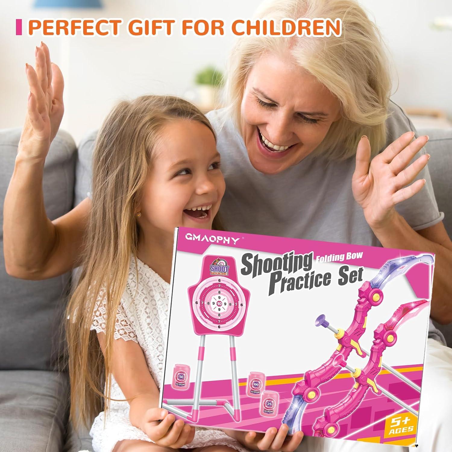Set de Arquería GMAOPHY Rosa con Luces LED y 20 Flechas