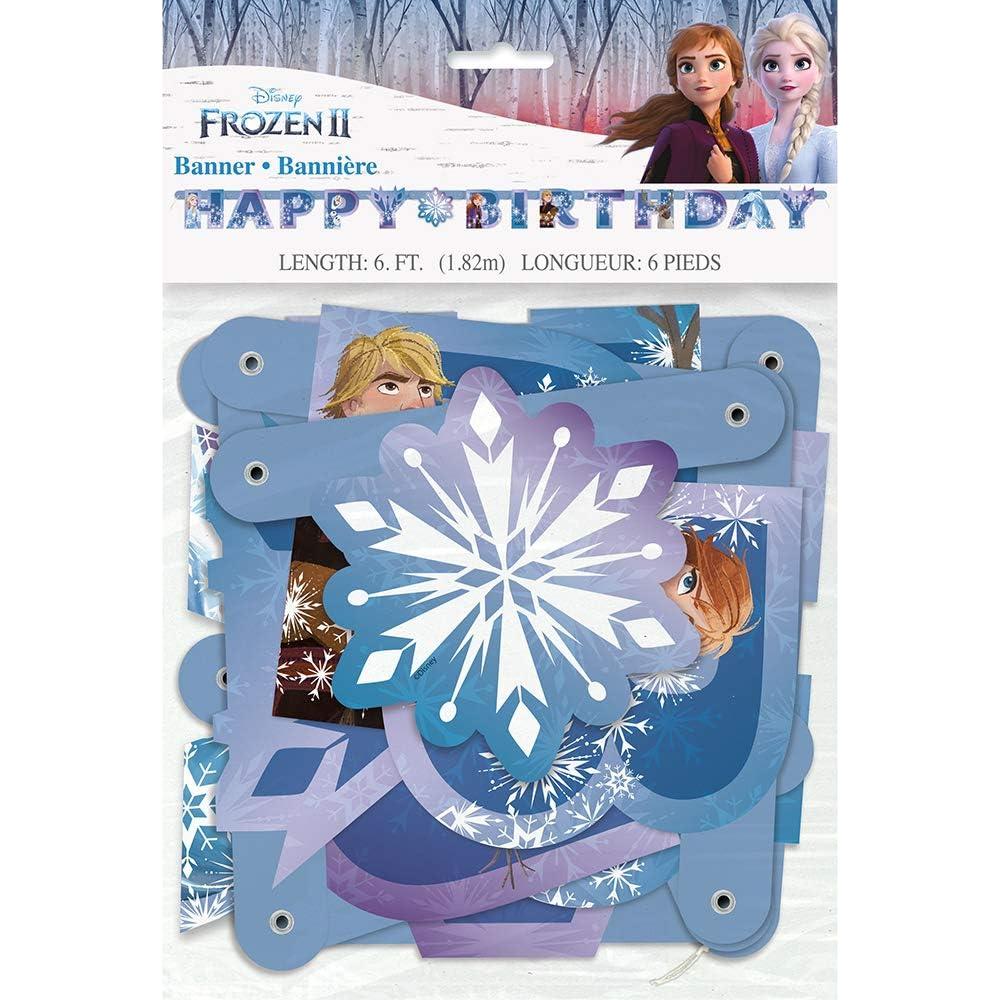Bandera Articulada Disney Frozen 2 - Feliz Cumpleaños 0.97x18.42cm