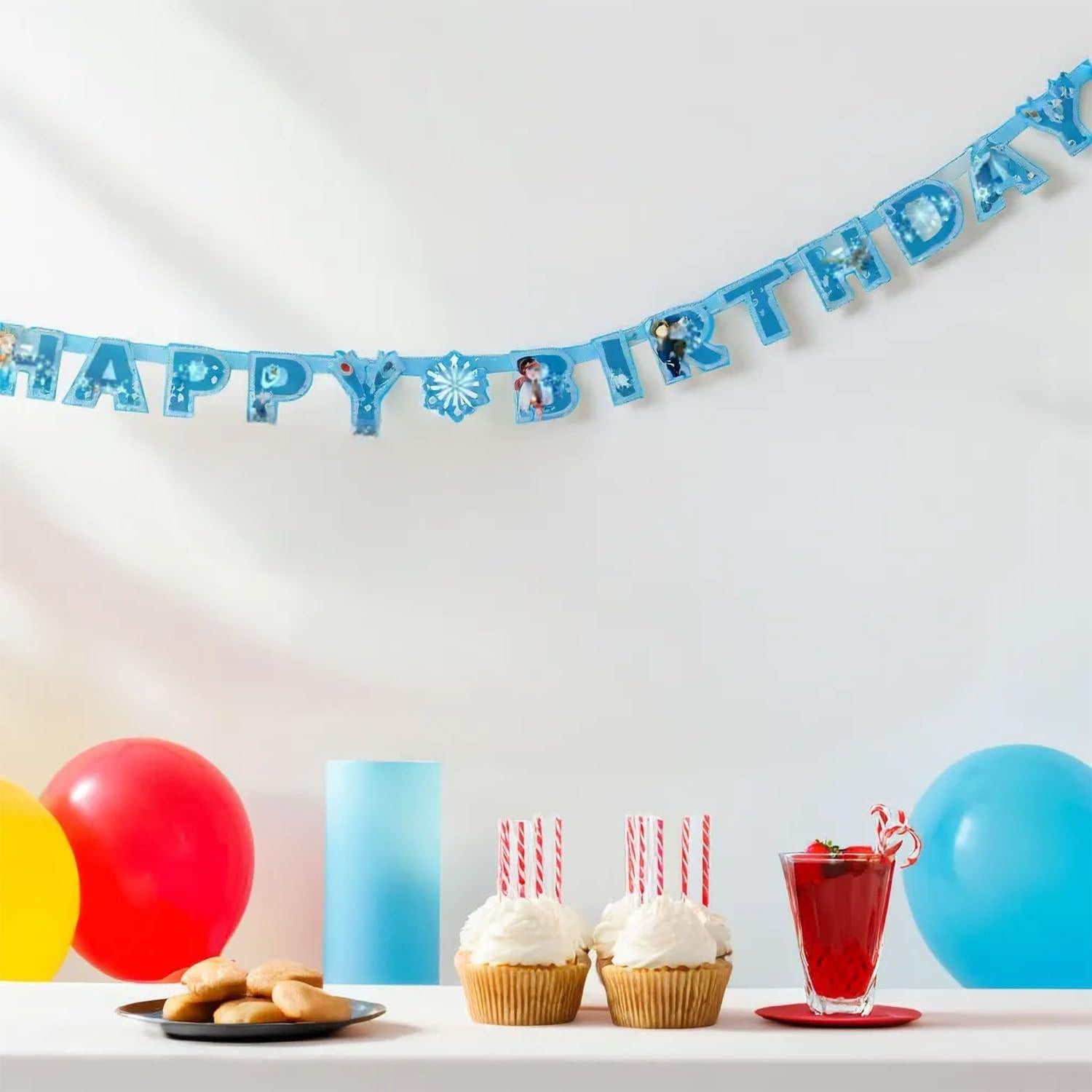 Bandera Articulada Disney Frozen 2 - Feliz Cumpleaños 0.97x18.42cm