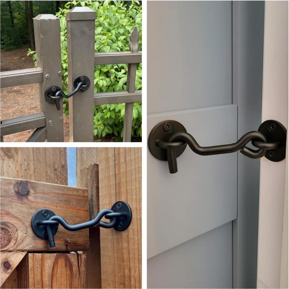 Gancho y Pestillo de Privacidad Raswik 10 cm Negro