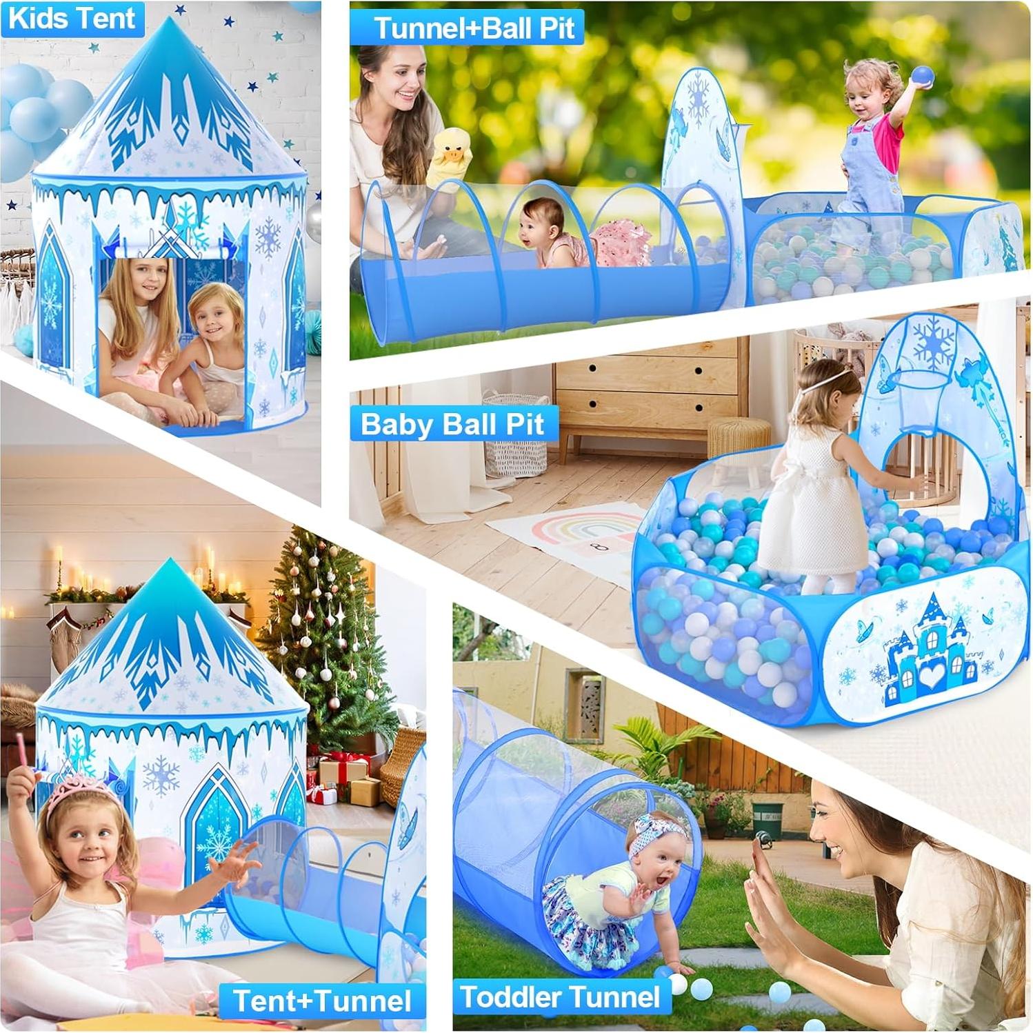 Tienda de Juego 3 en 1 Frozen - Casa, Túnel y Pelotas