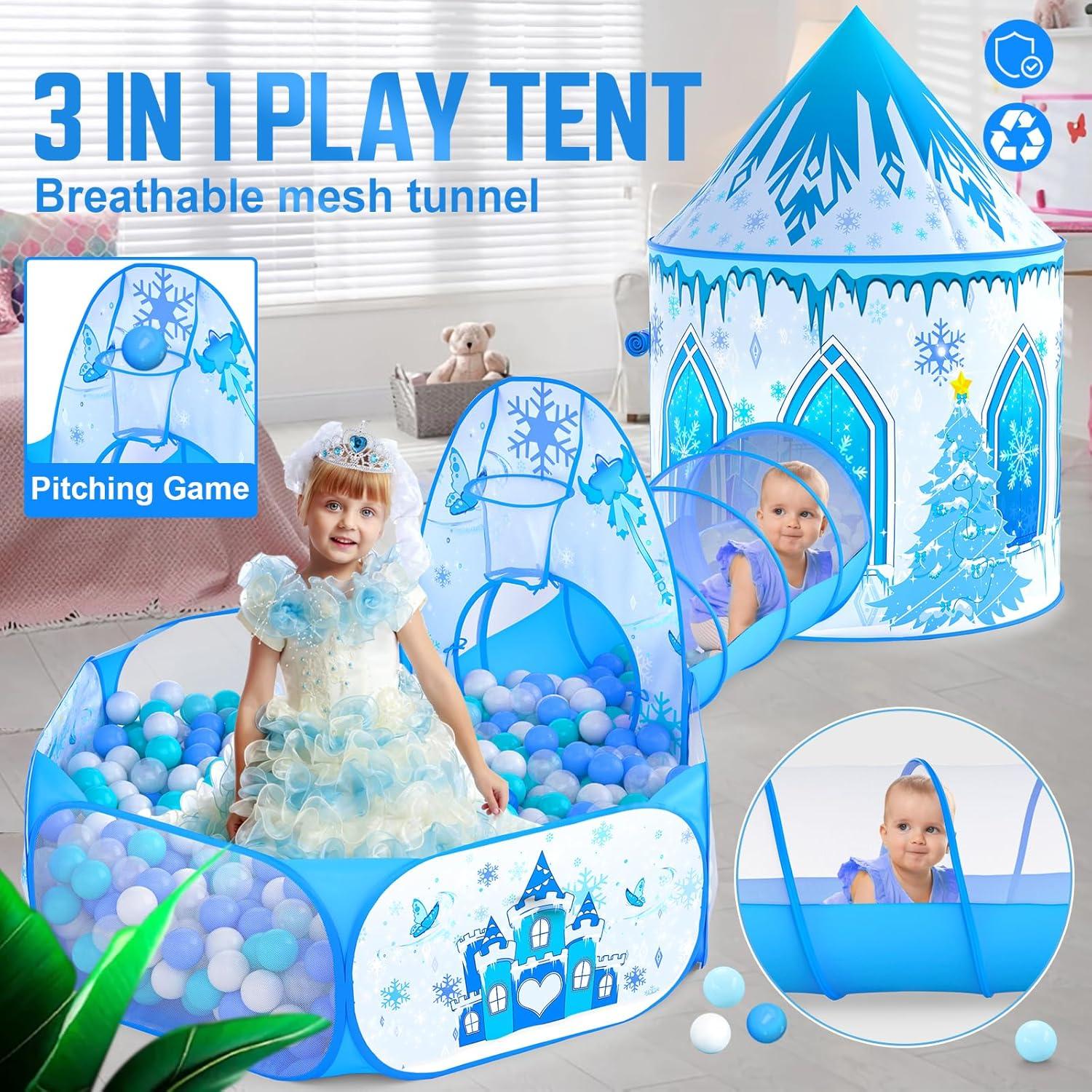 Tienda de Juego 3 en 1 Frozen - Casa, Túnel y Pelotas