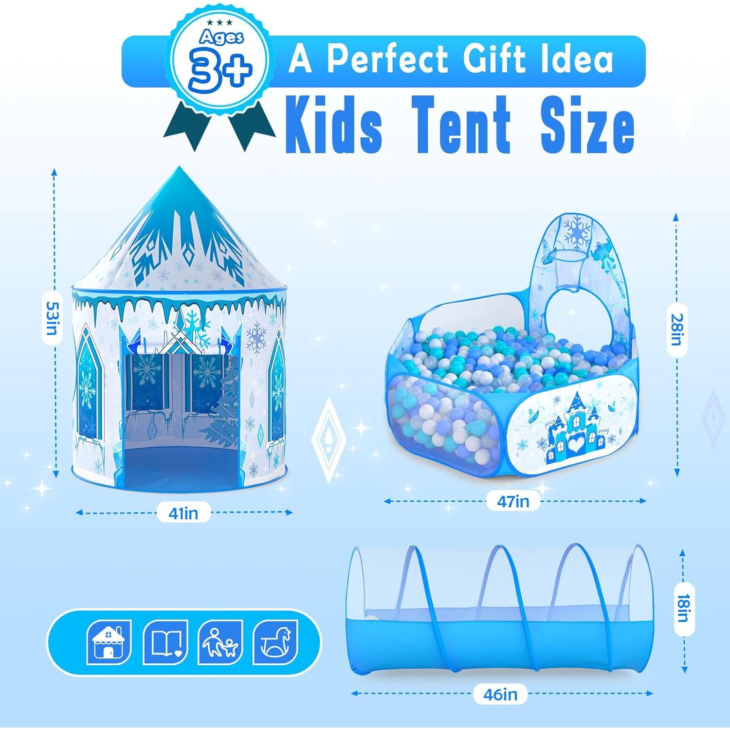 Tienda de Juego 3 en 1 Frozen - Casa, Túnel y Pelotas