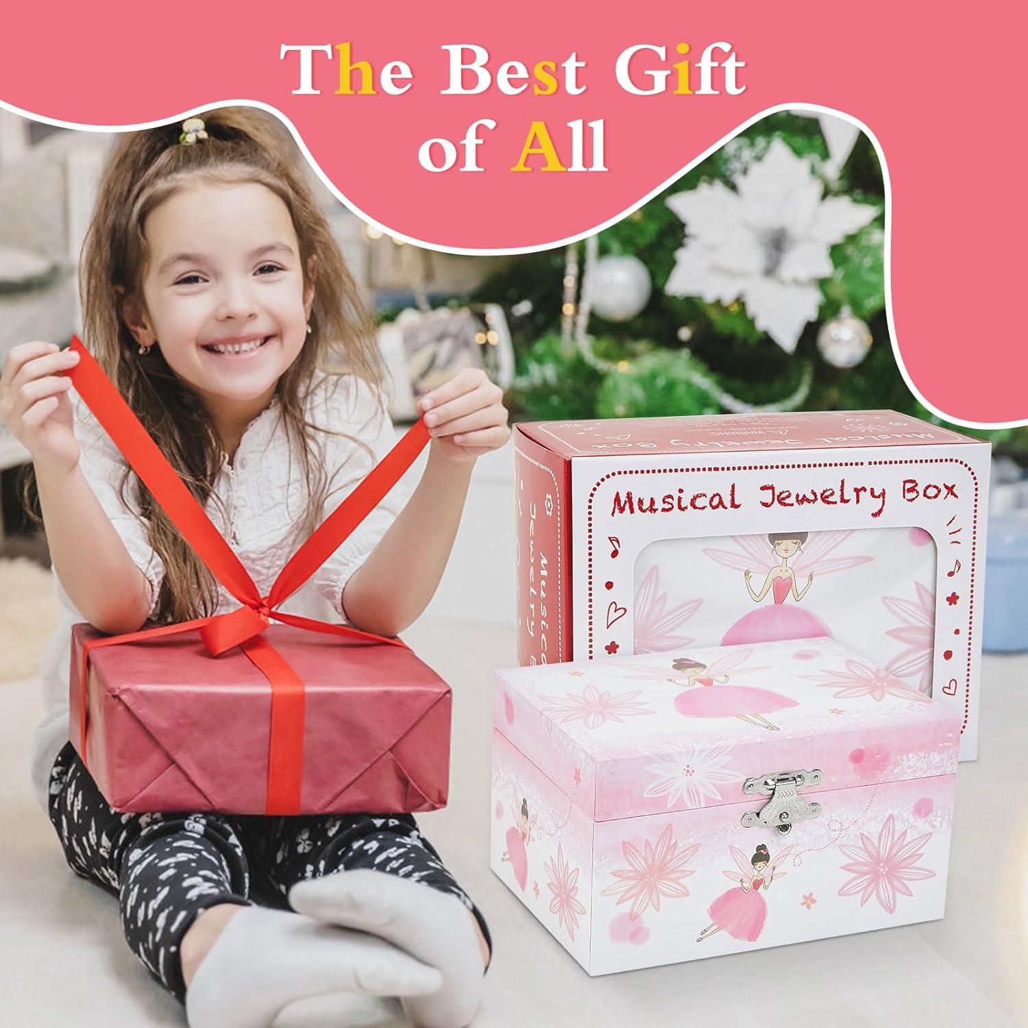 Caja de Música TAOPU Hada Rosa con Espejo y Joyería