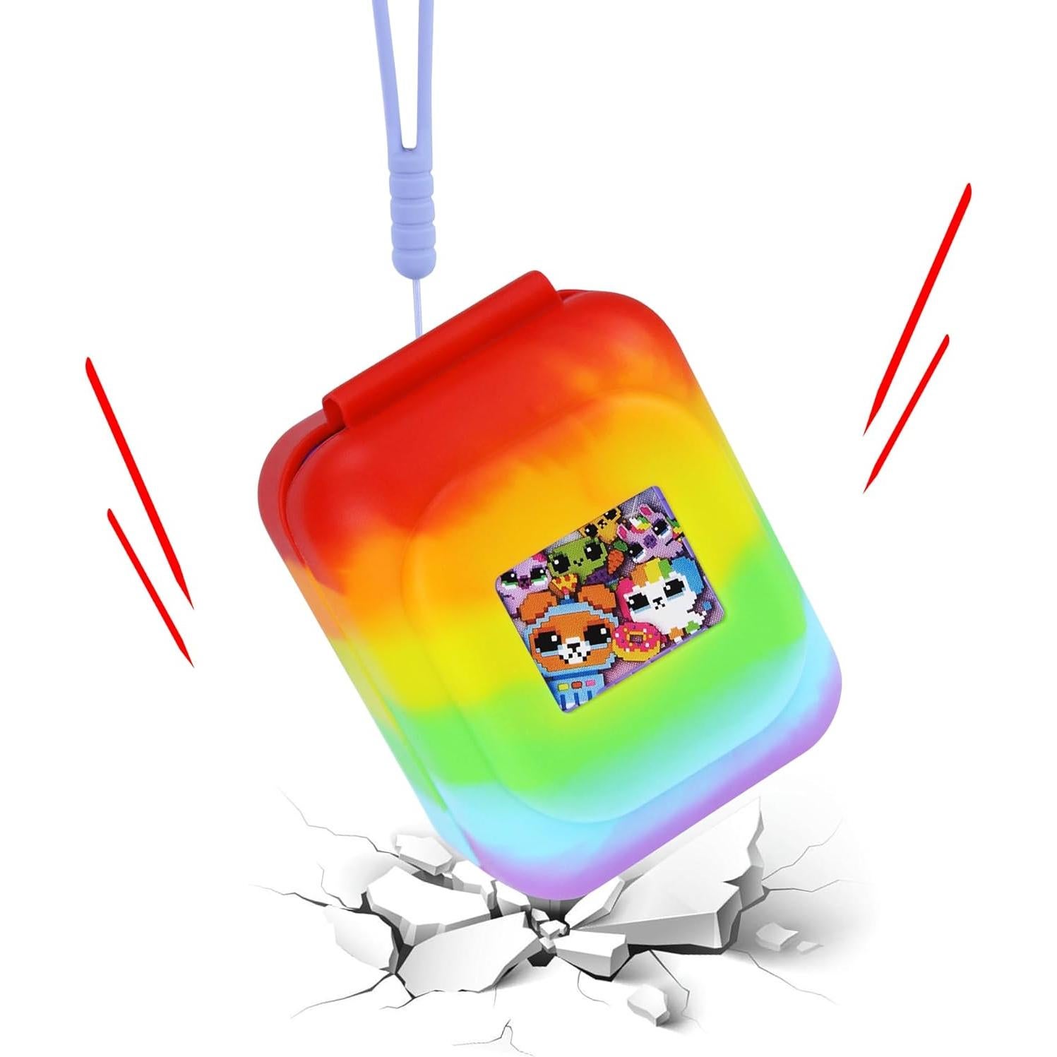 Funda de Silicona Arcoíris para Bitzee Mascota Digital