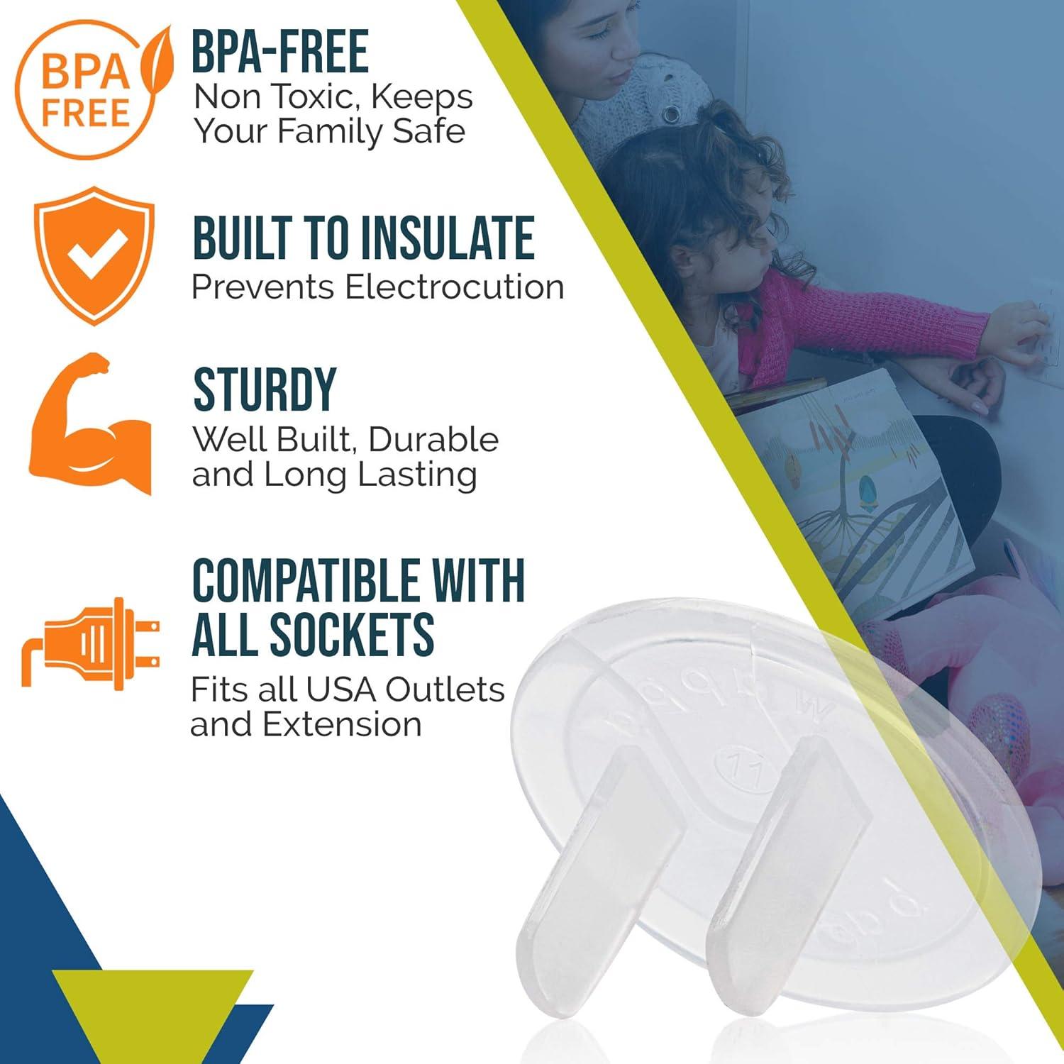 Cubiertas de Enchufe Transparentes Wappa Baby - Paquete de 50