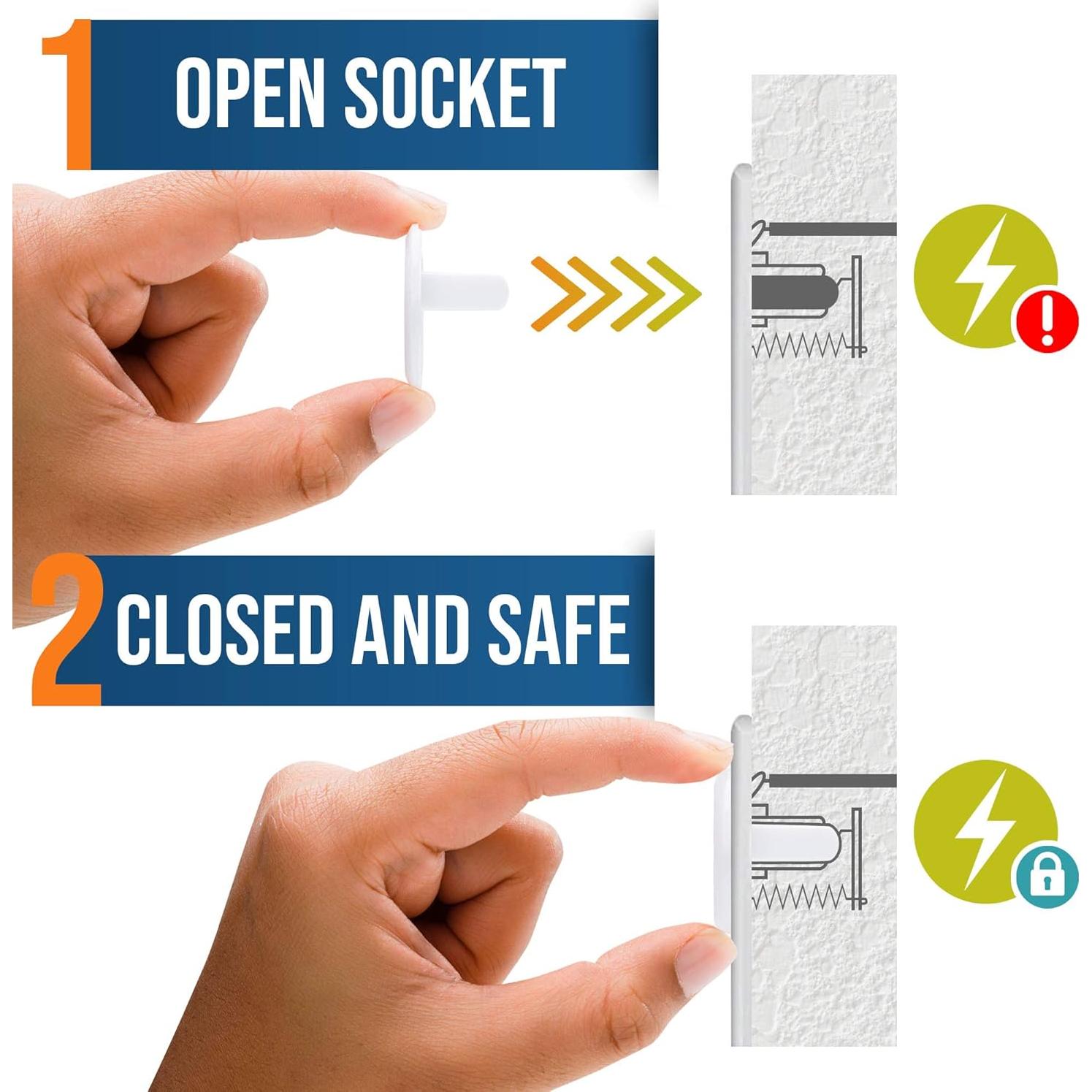 Cubiertas de Enchufe Transparentes Wappa Baby - Paquete de 50