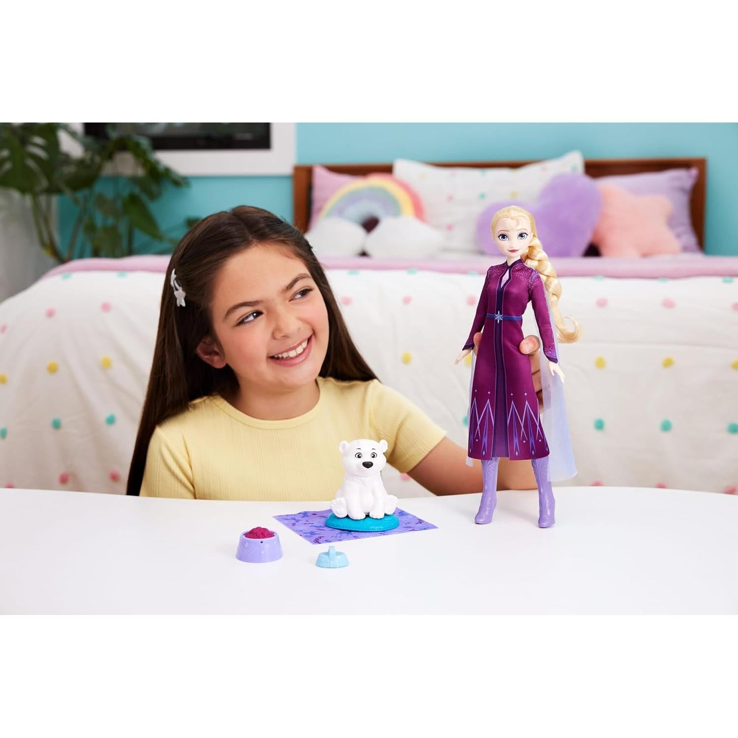 Muñeca Elsa Disney Frozen + Conjunto de Osito Mattel