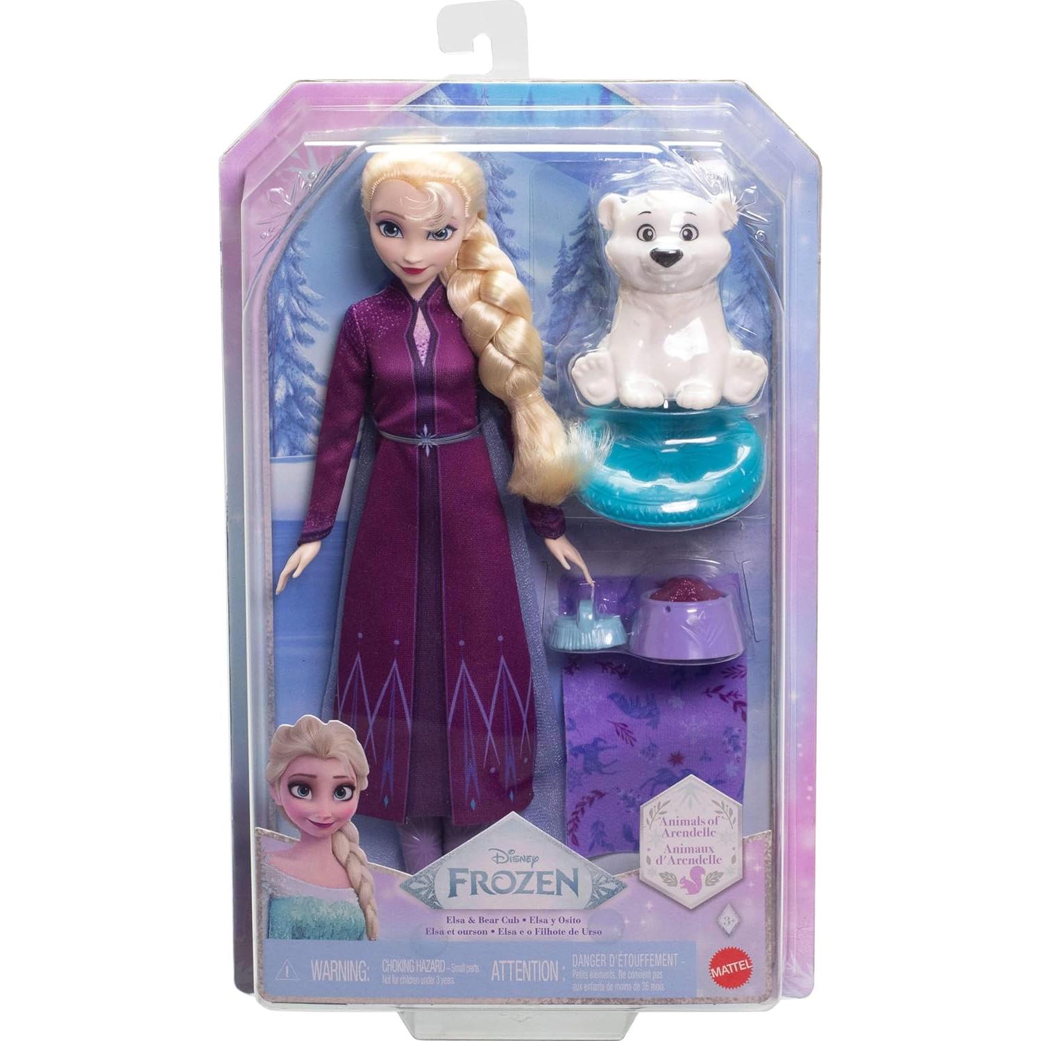 Muñeca Elsa Disney Frozen + Conjunto de Osito Mattel