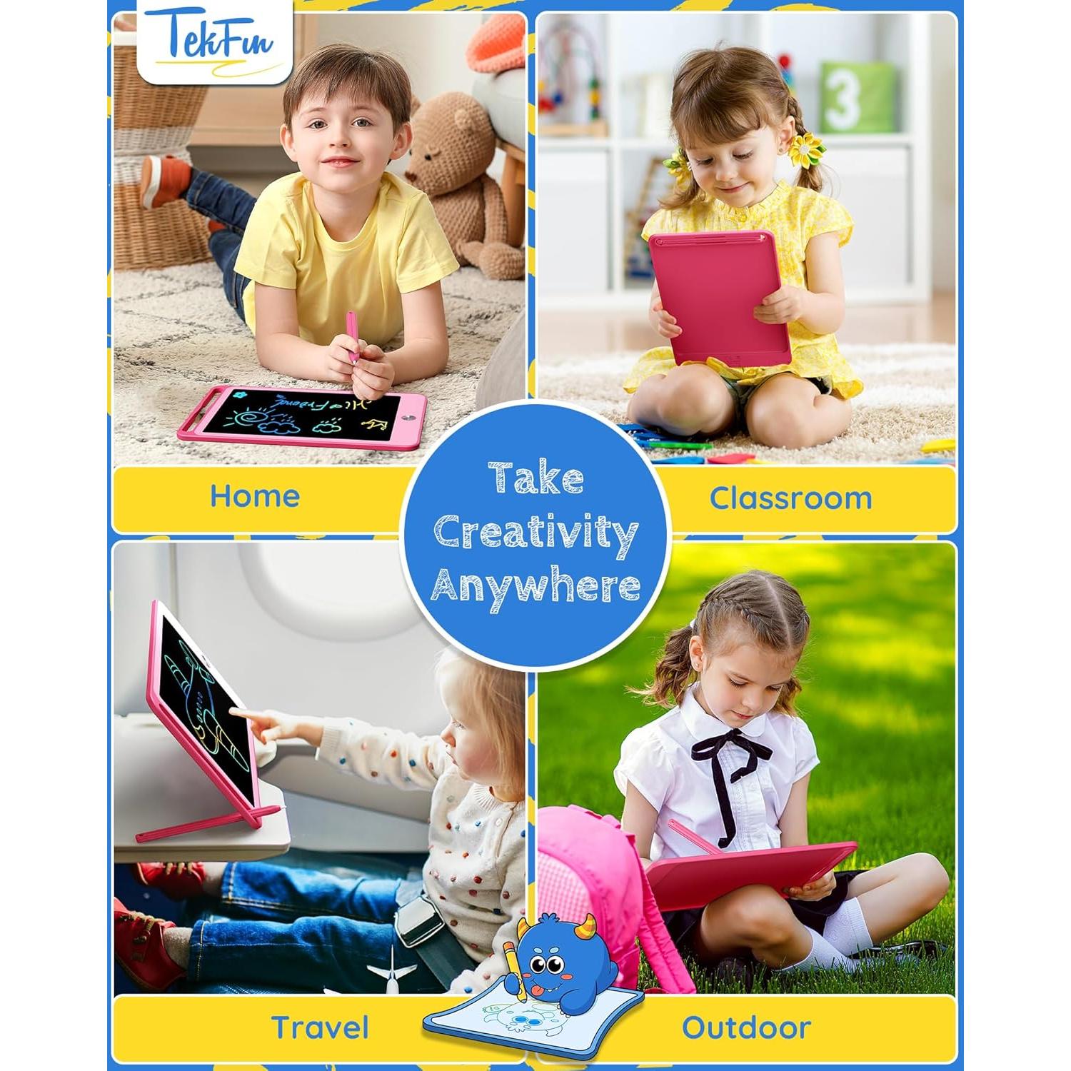 Tableta de Escritura LCD TEKFUN 21.6 cm Rosa para Niños