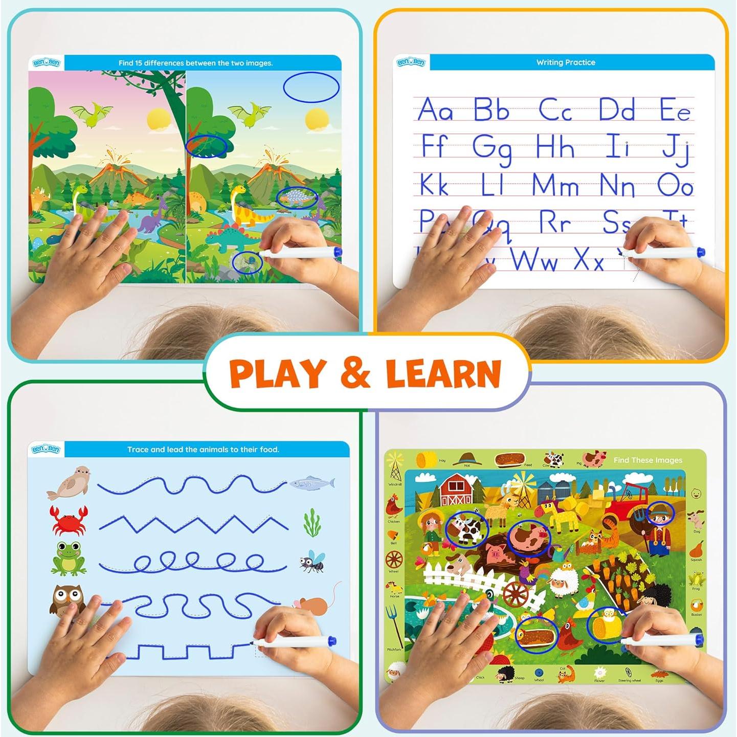 Libro de Actividades Educativas BenBen 28 Páginas para Niños