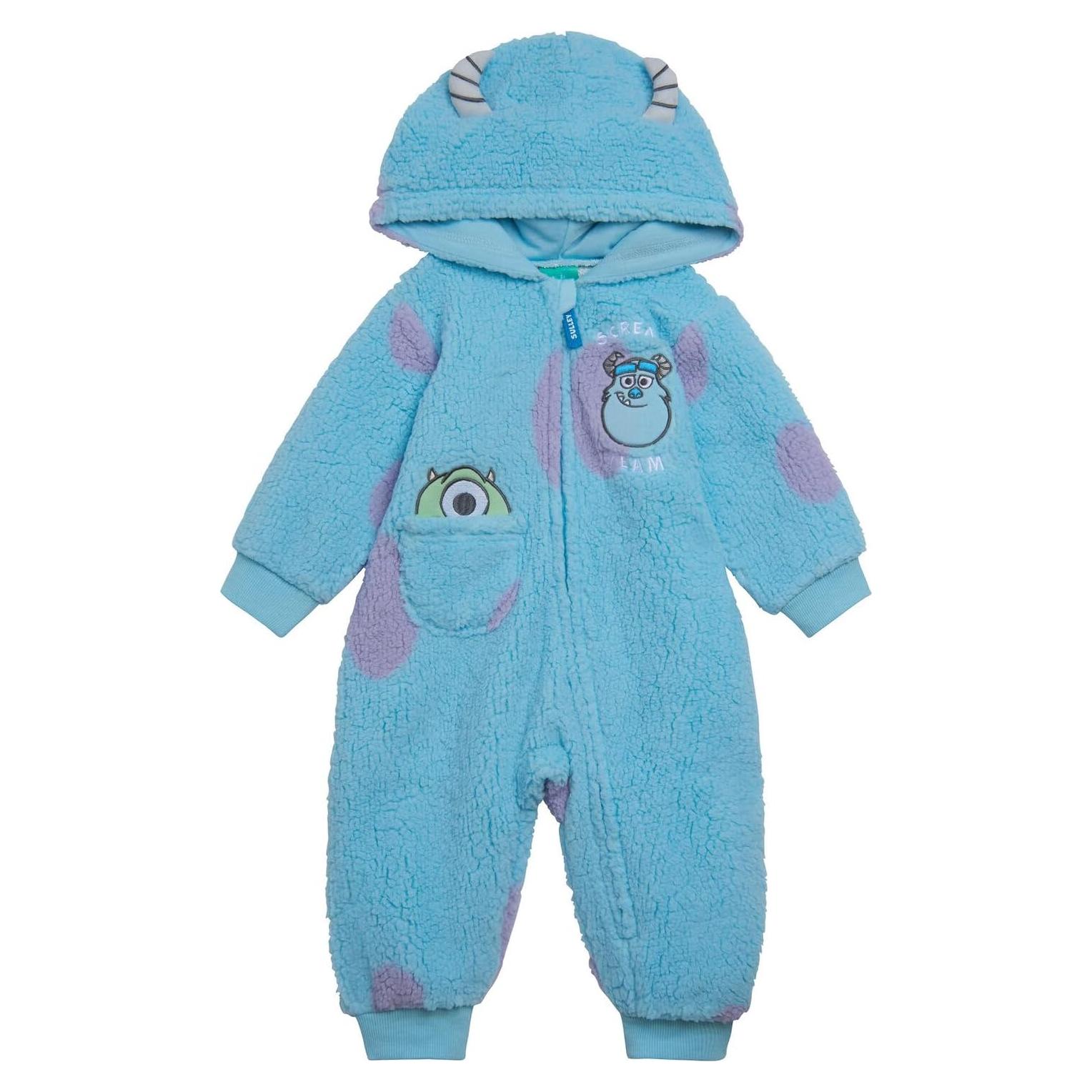 Disney Winnie the Pooh Mickey Mouse Lilo & Stitch Jack Skellington Monsters Inc Baby Zip Up Coverall Newborn to Infant Sizes