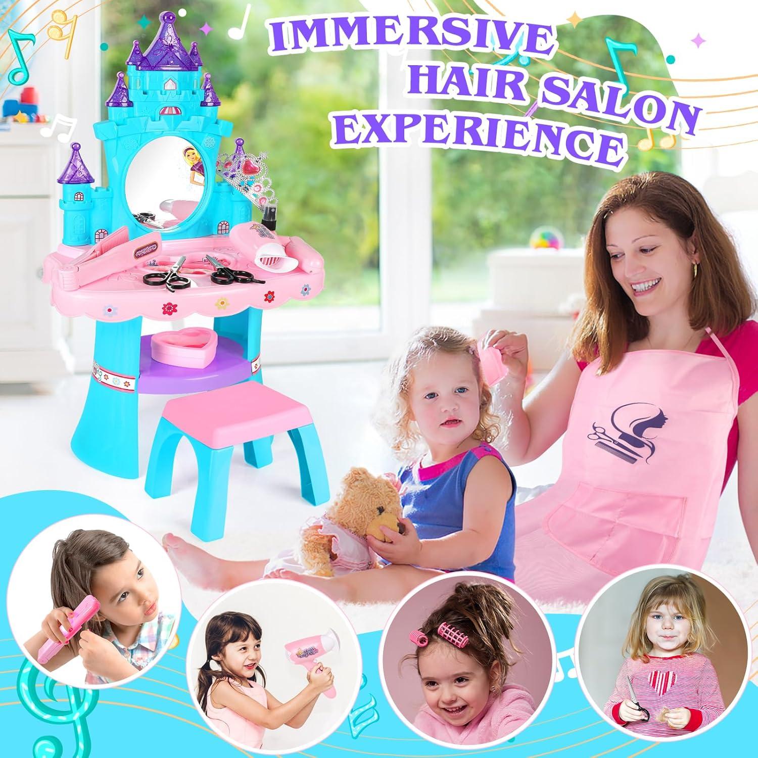 Conjunto de Mesa y Silla EULRGAUS con Espejo y Luz 1.60 kg