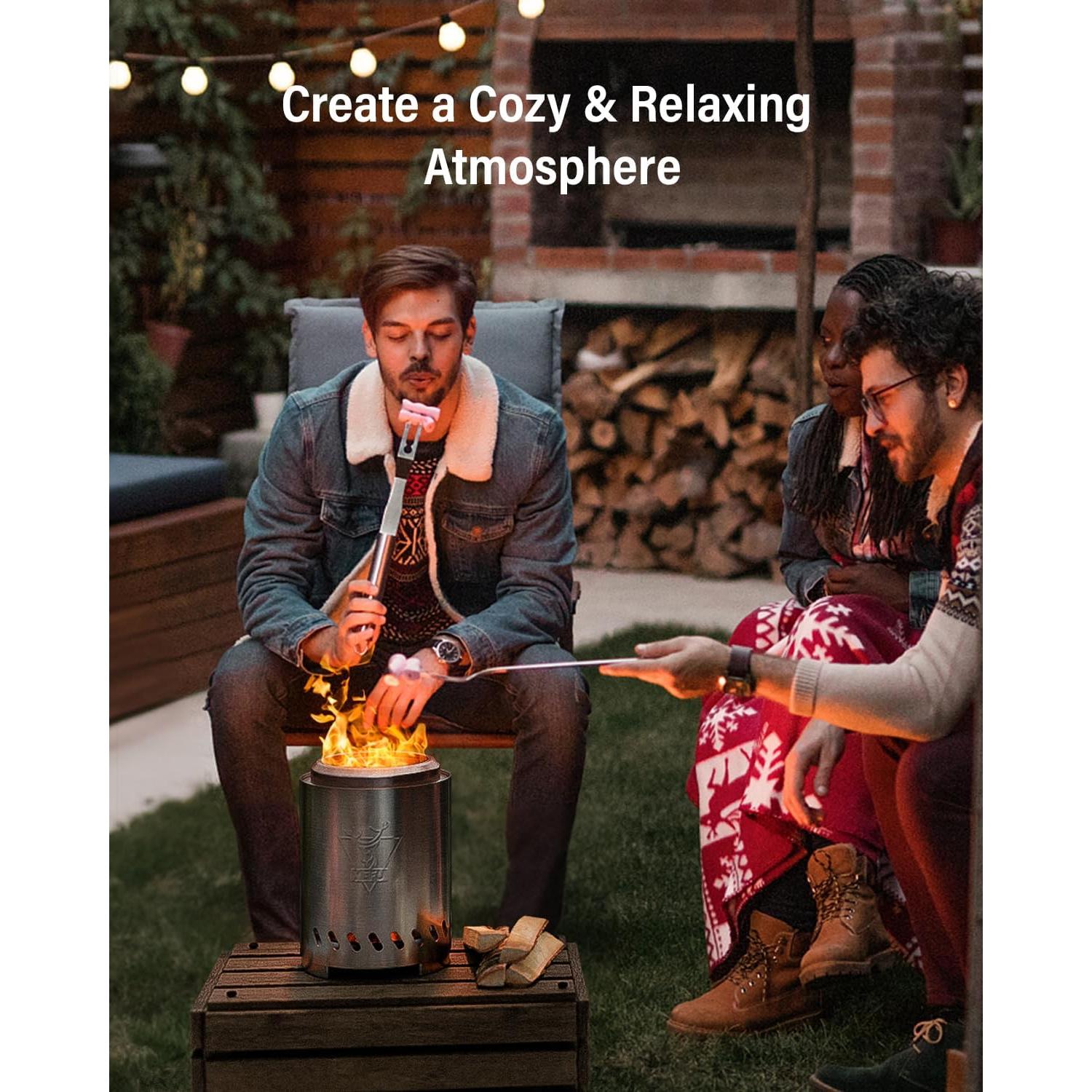 Hoguera de Mesa YEFU 18 cm Acero Inoxidable para Camping