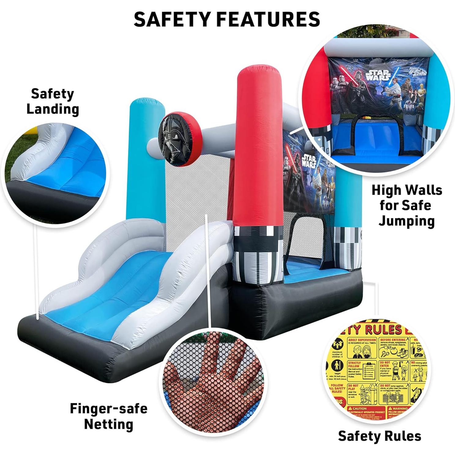 Castillo Inflable Star Wars con Tobogán y Sable de Luz
