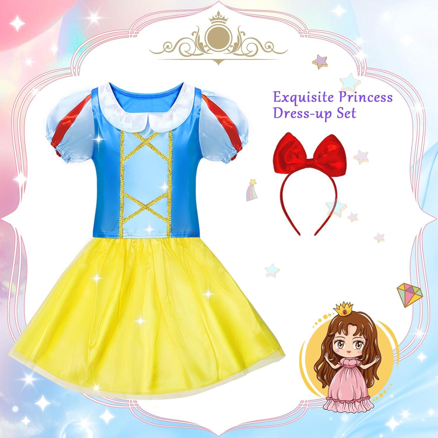 Vestido de Princesa Tlooe para Niña 3 a 8 Años Rosa