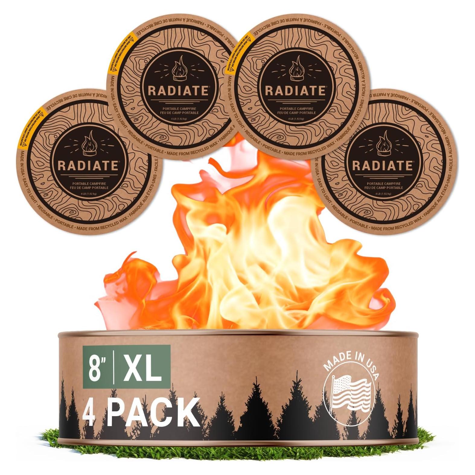 Fogata Portátil Radiate XL 20 cm 4 Pack Reutilizable