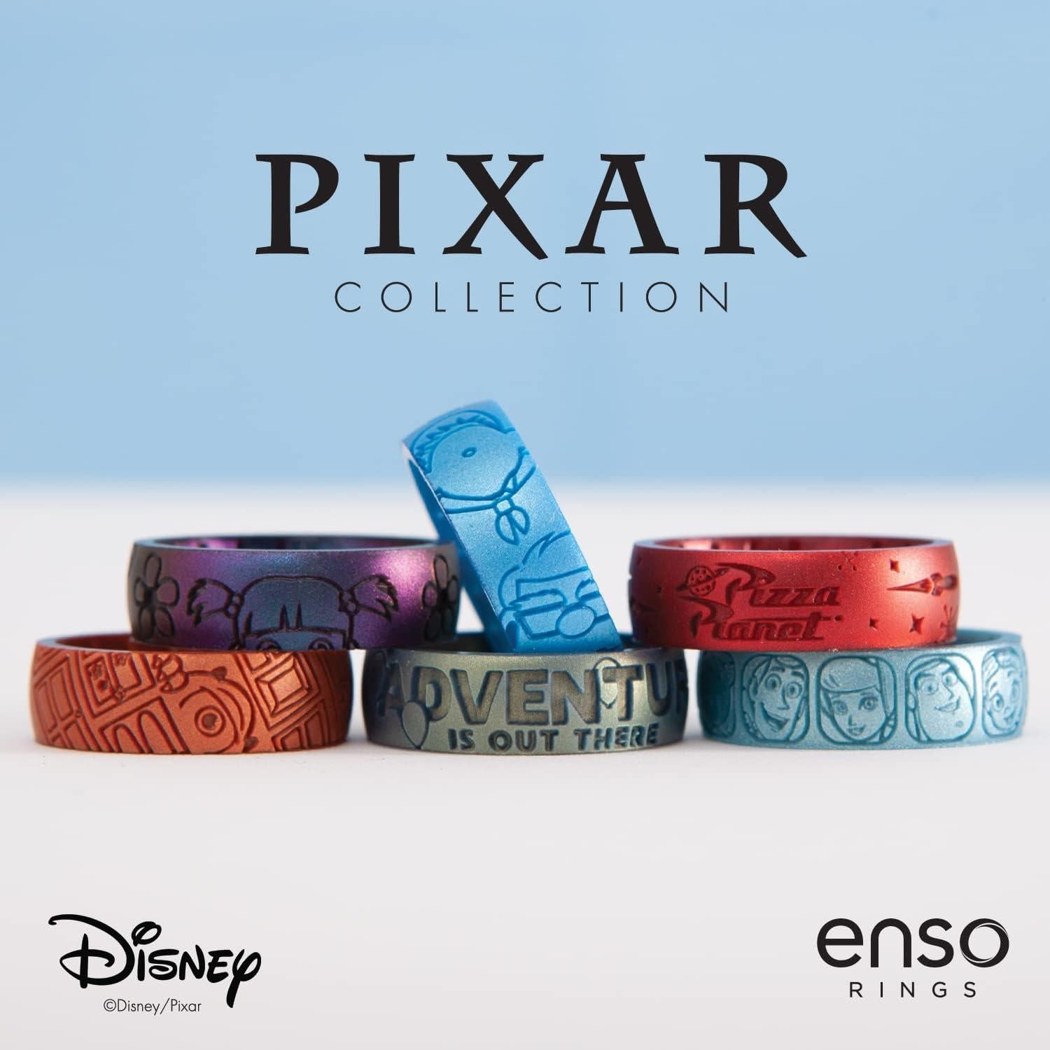 Enso Rings Disney Pixar Collection - Classic Etched Silicone Rings - Comfortable and Flexible Design - 6.6mm Wide and 1.75mm Thick