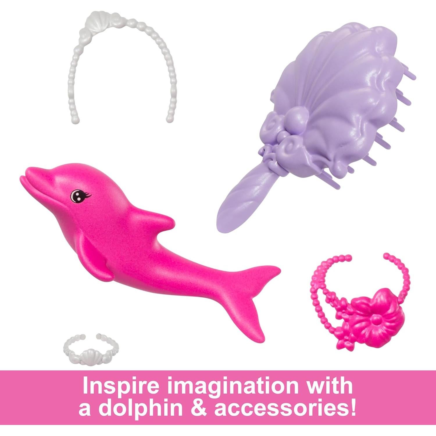 Muñeca Sirena Barbie Malibú con Cambio de Color y Accesorios