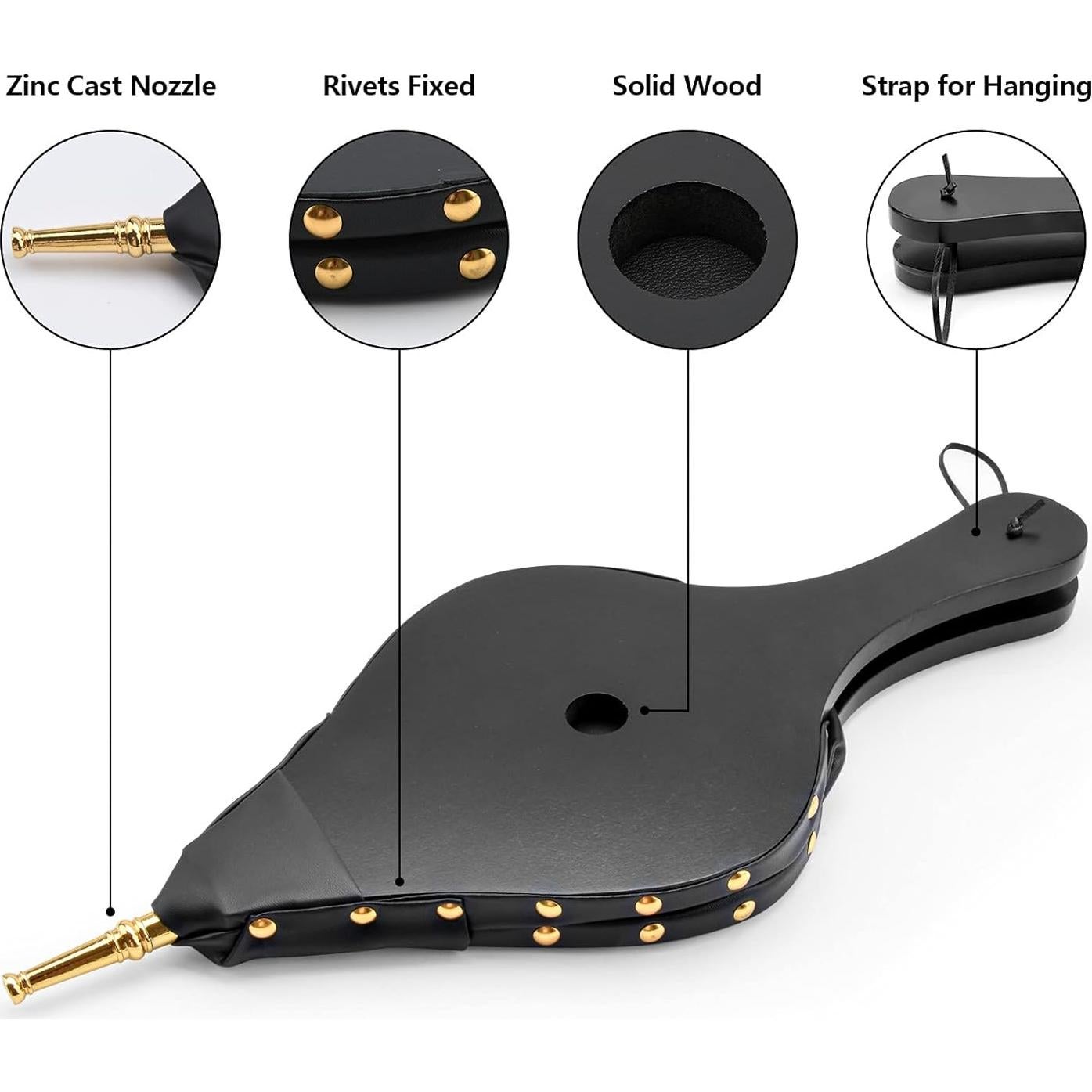 Campana Sopladora de Chimenea Foedo 48x20 cm Negra