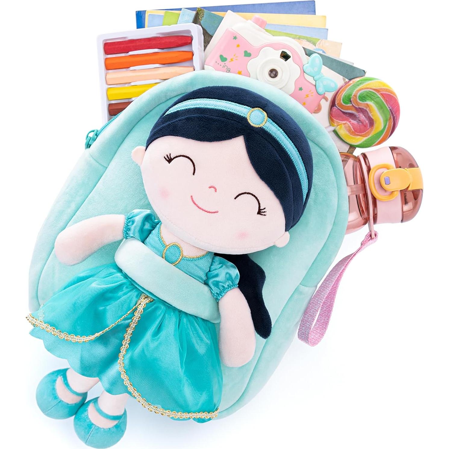 Mochila Gloveleya con Muñeca de Princesa Turquesa 22.86 cm