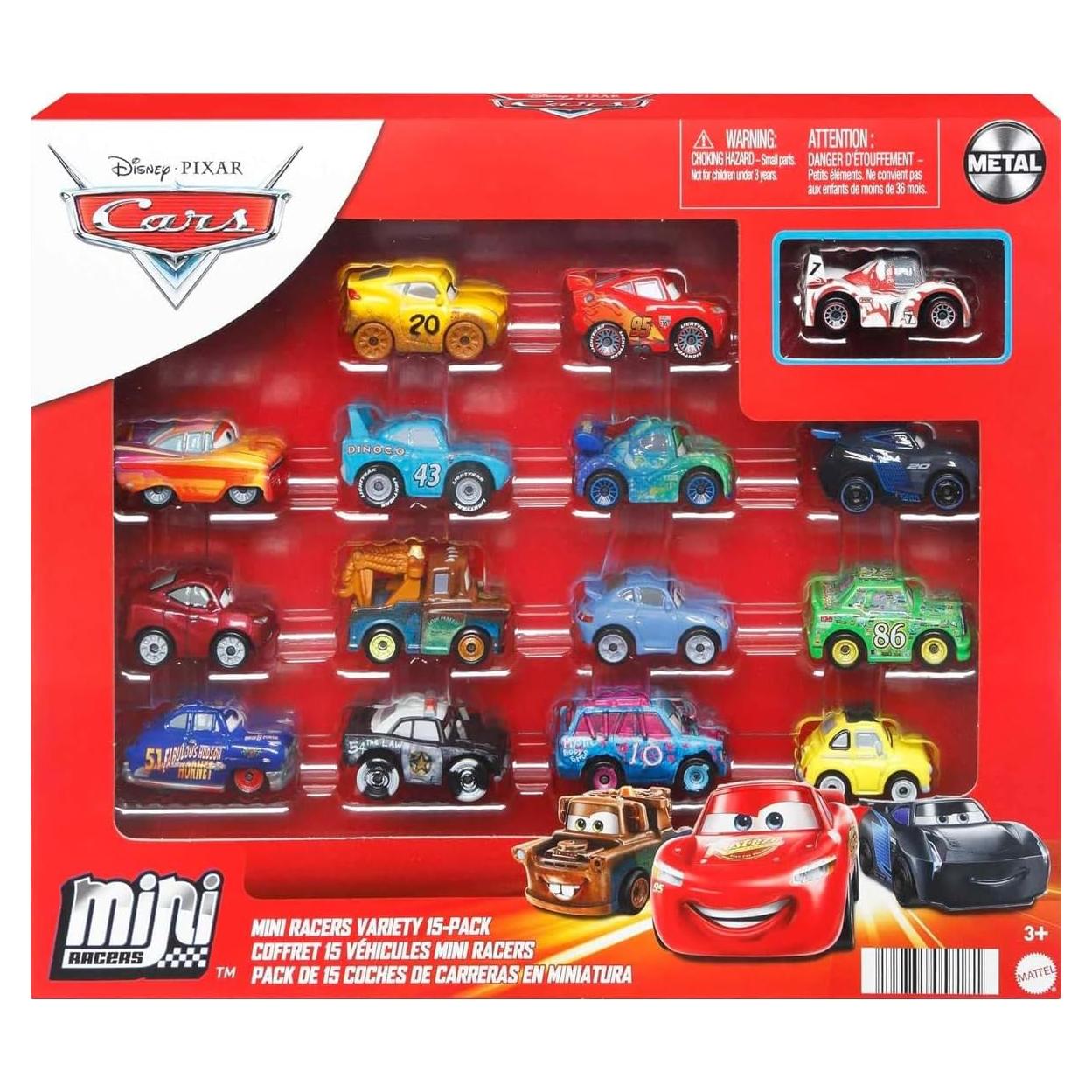 Mini Racers Disney Cars Mattel Paquete de 15 Vehículos