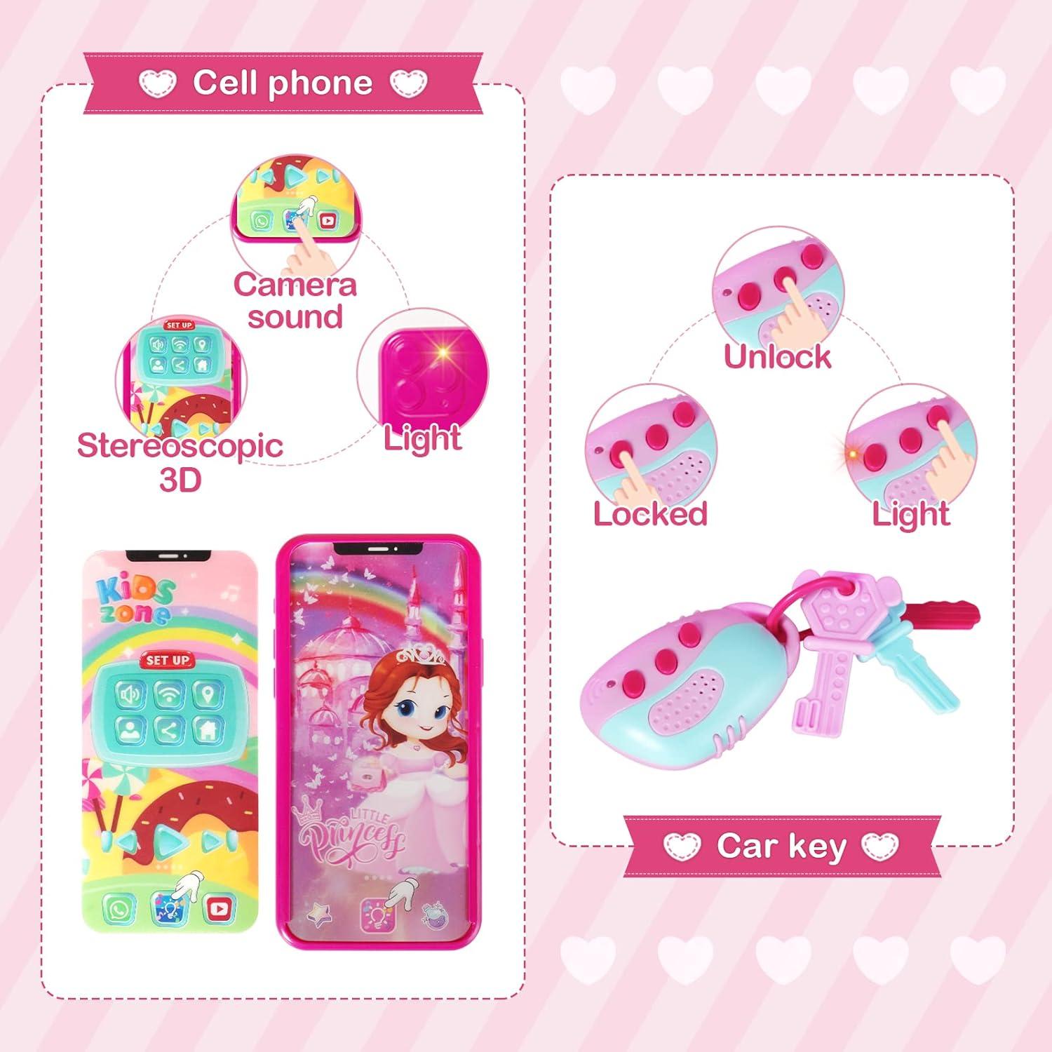 Bolso de Juguete Shemira Rosa para Niñas 3-8 Años