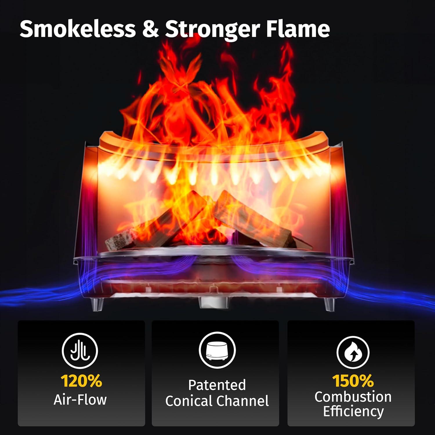 Hoguera Sin Humo EAST OAK Fuoco 54 cm Acero Inoxidable