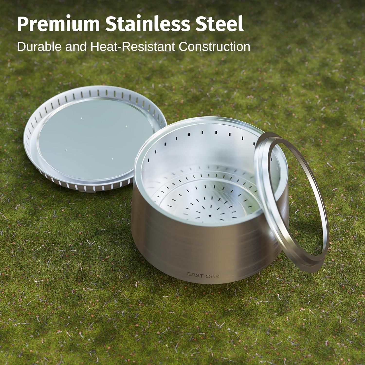 Hoguera Sin Humo EAST OAK Fuoco 54 cm Acero Inoxidable