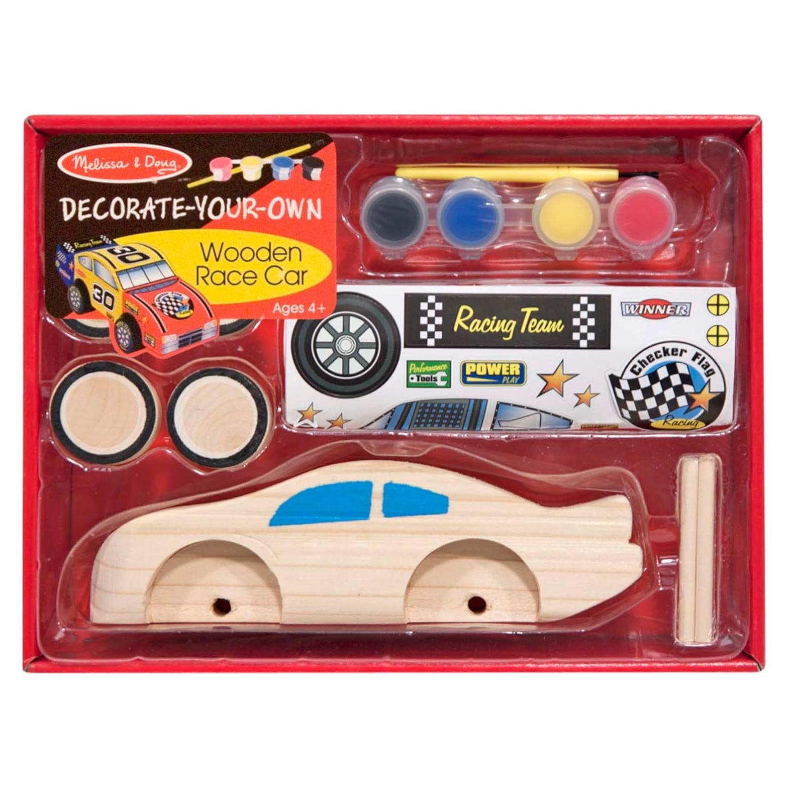Kit de Manualidades Melissa & Doug Auto de Carreras Madera 10 cm