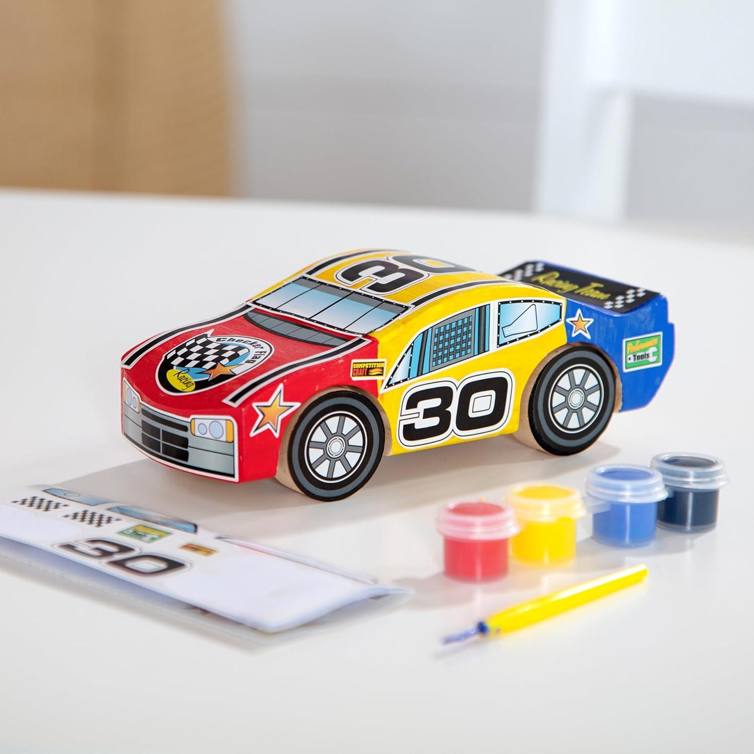 Kit de Manualidades Melissa & Doug Auto de Carreras Madera 10 cm