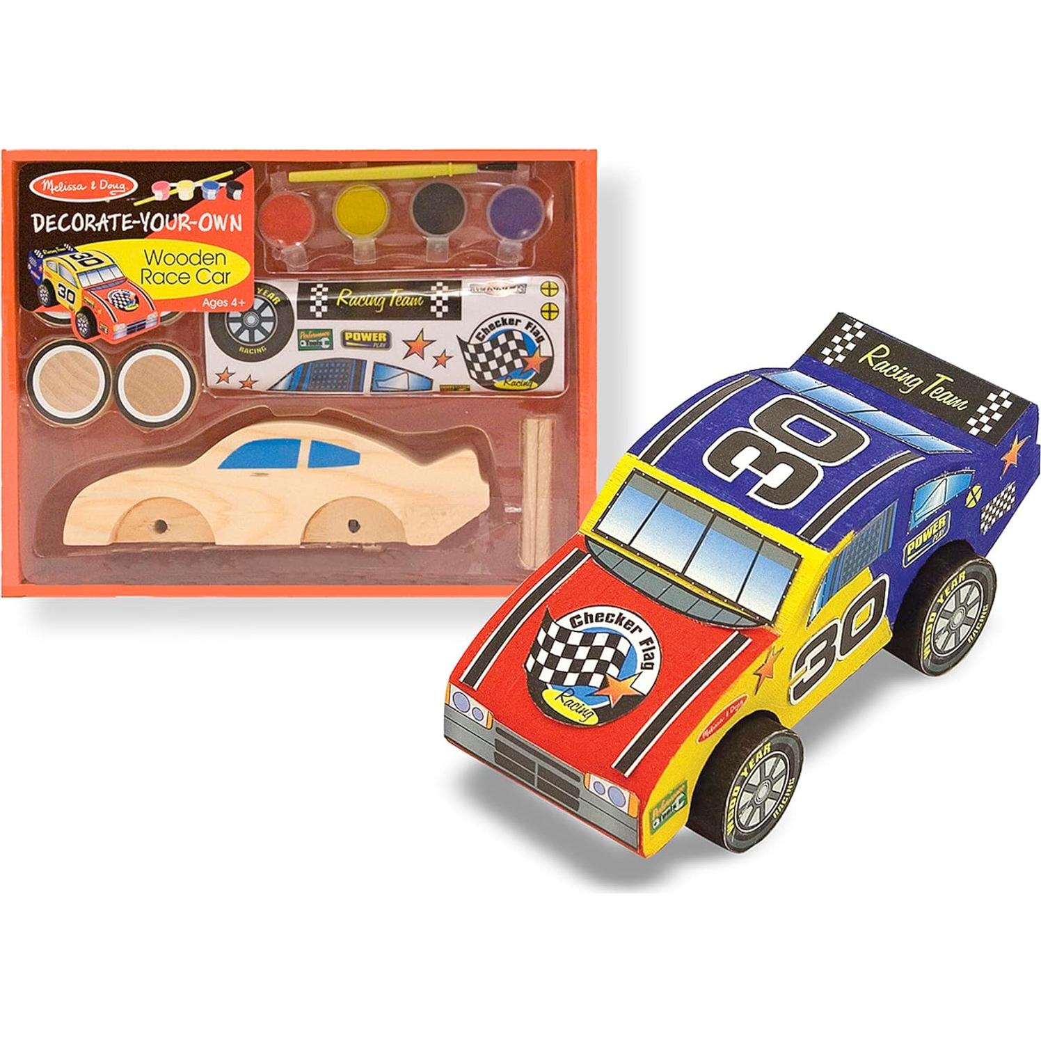 Kit de Manualidades Melissa & Doug Auto de Carreras Madera 10 cm