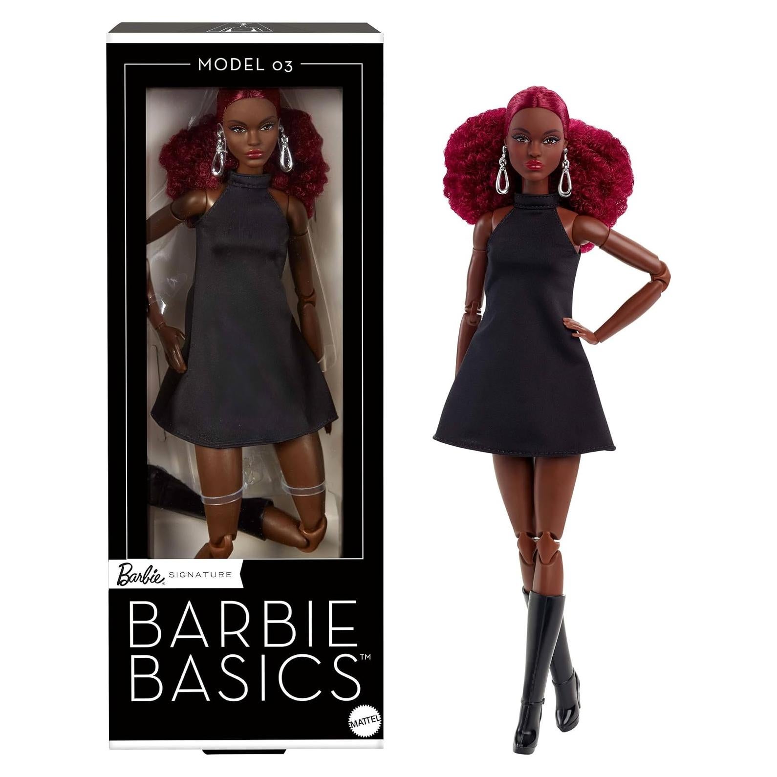 Muñeca Barbie Basics Modelo 03 con Vestido Negro y Botas