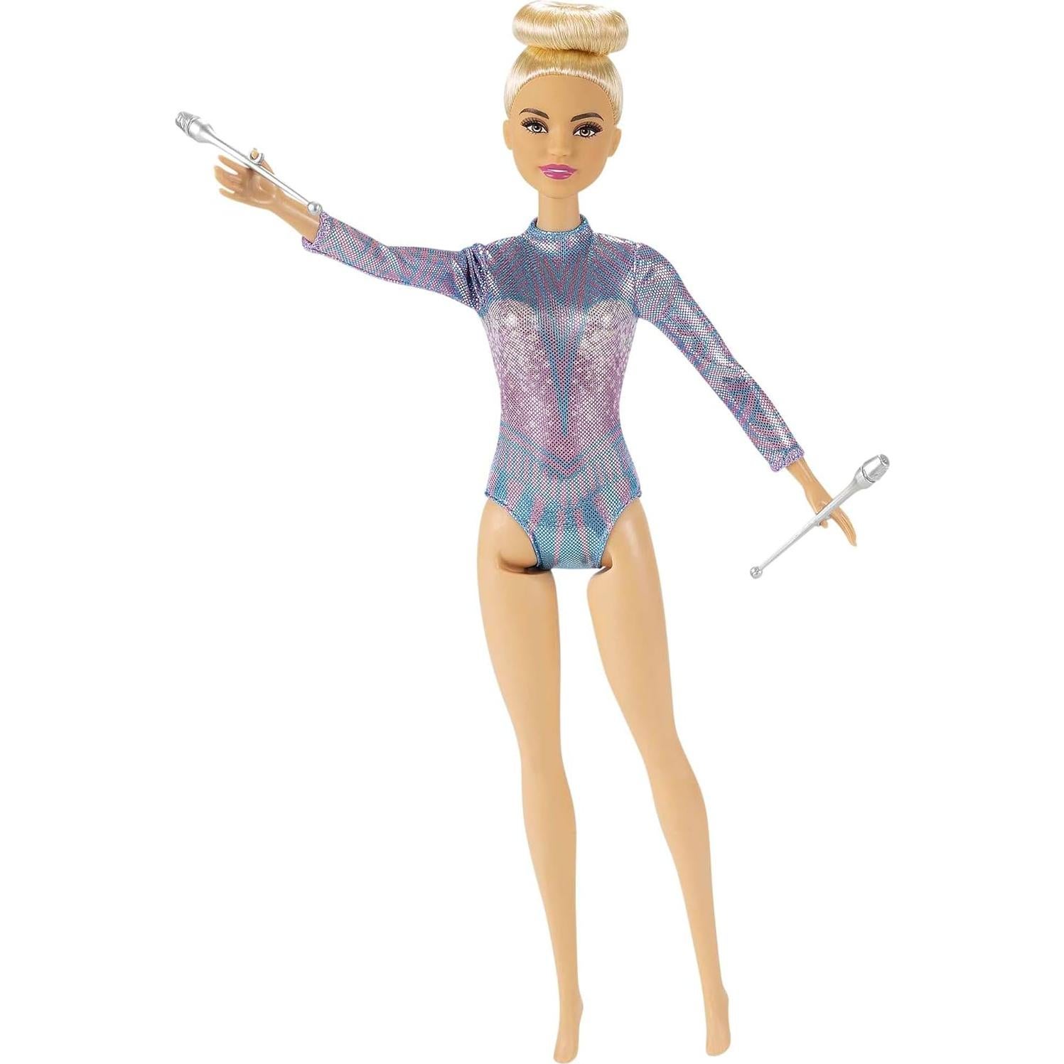 Muñeca Barbie Gimnasta Rítmica con Accesorios y Leotardo