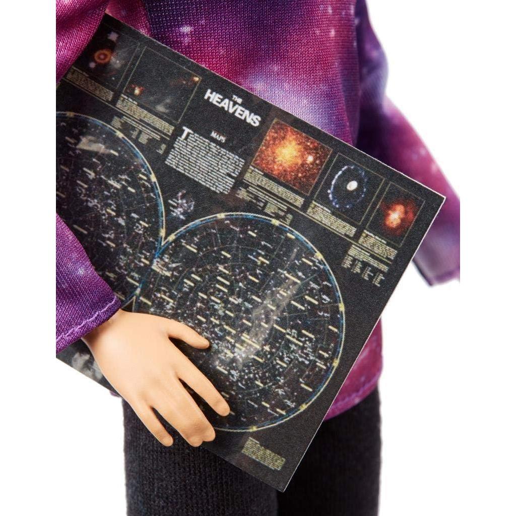 Muñeca Barbie Astrofísica Mattel con Telescopio y Mapa