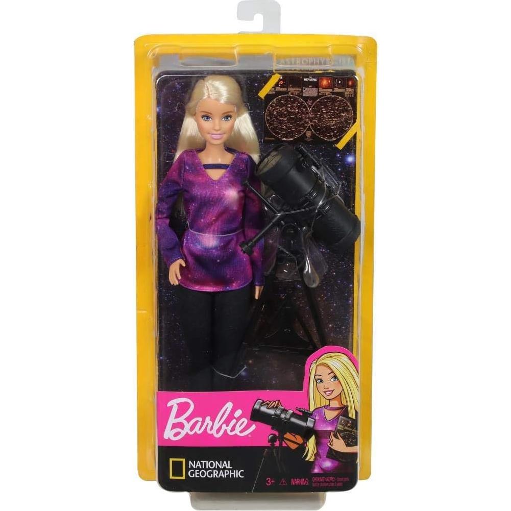 Muñeca Barbie Astrofísica Mattel con Telescopio y Mapa