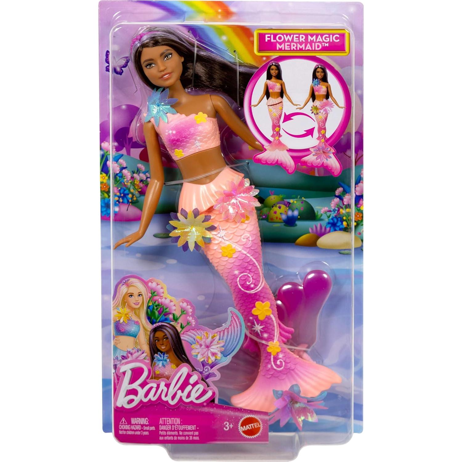Muñeca Sirena Barbie Flower Magic con Flores Sorpresa