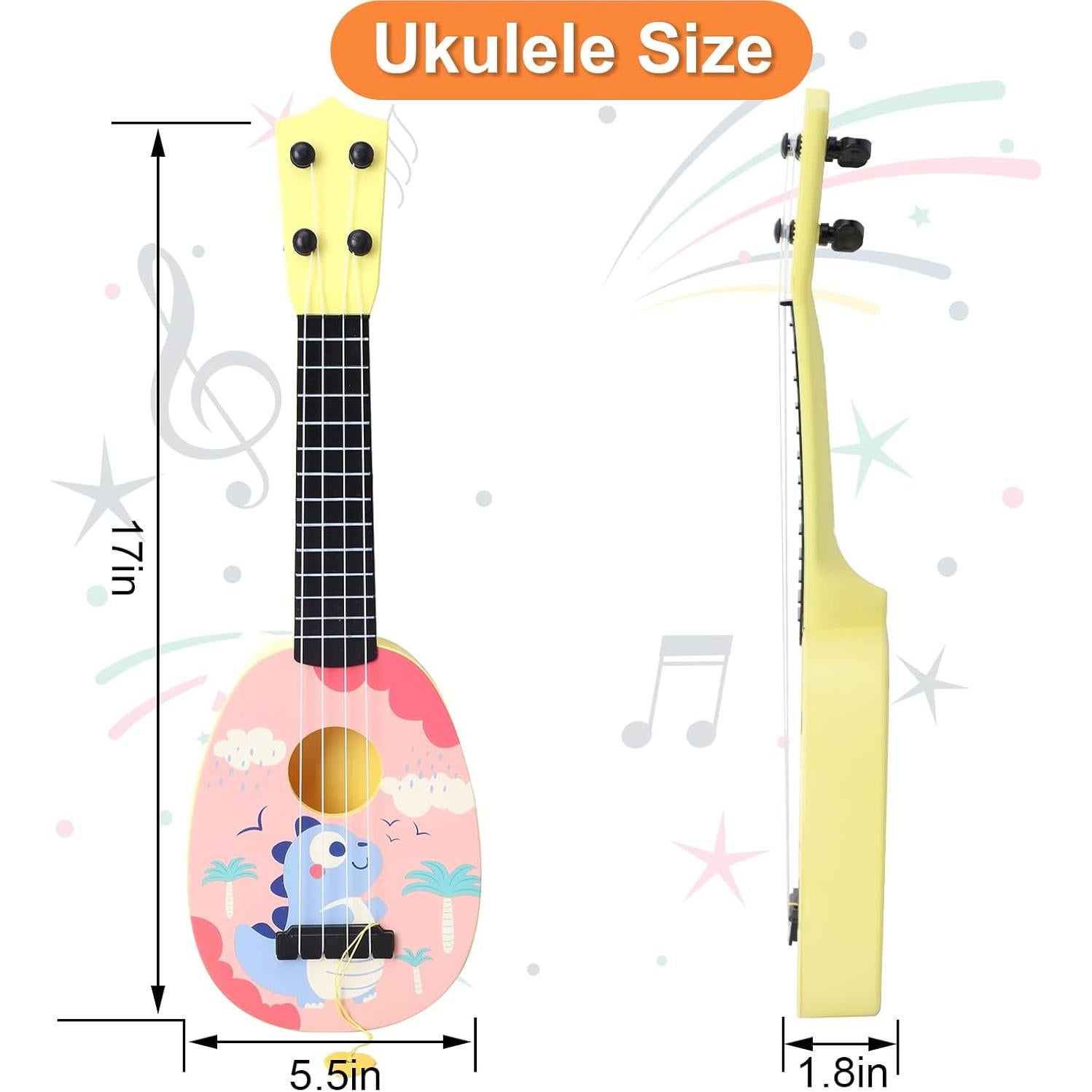 Ukulele YOLOPLUS+ 17 cm Rosa 4 Cuerdas para Niños