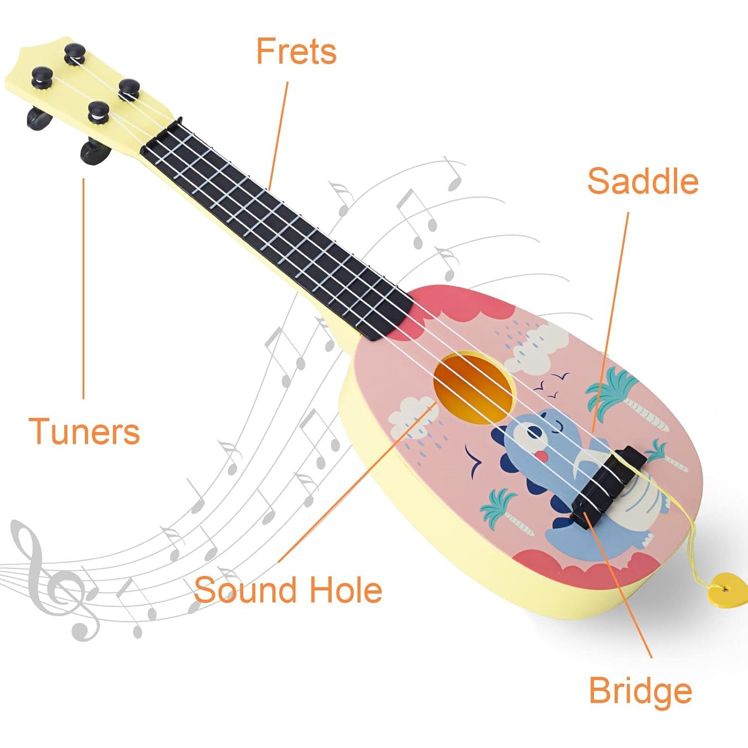 Ukulele YOLOPLUS+ 17 cm Rosa 4 Cuerdas para Niños