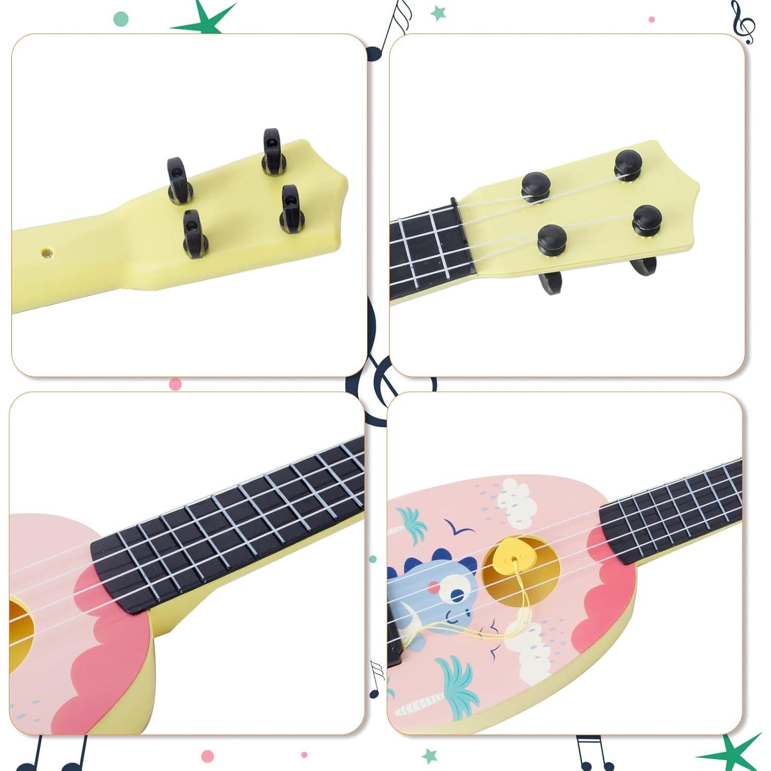 Ukulele YOLOPLUS+ 17 cm Rosa 4 Cuerdas para Niños